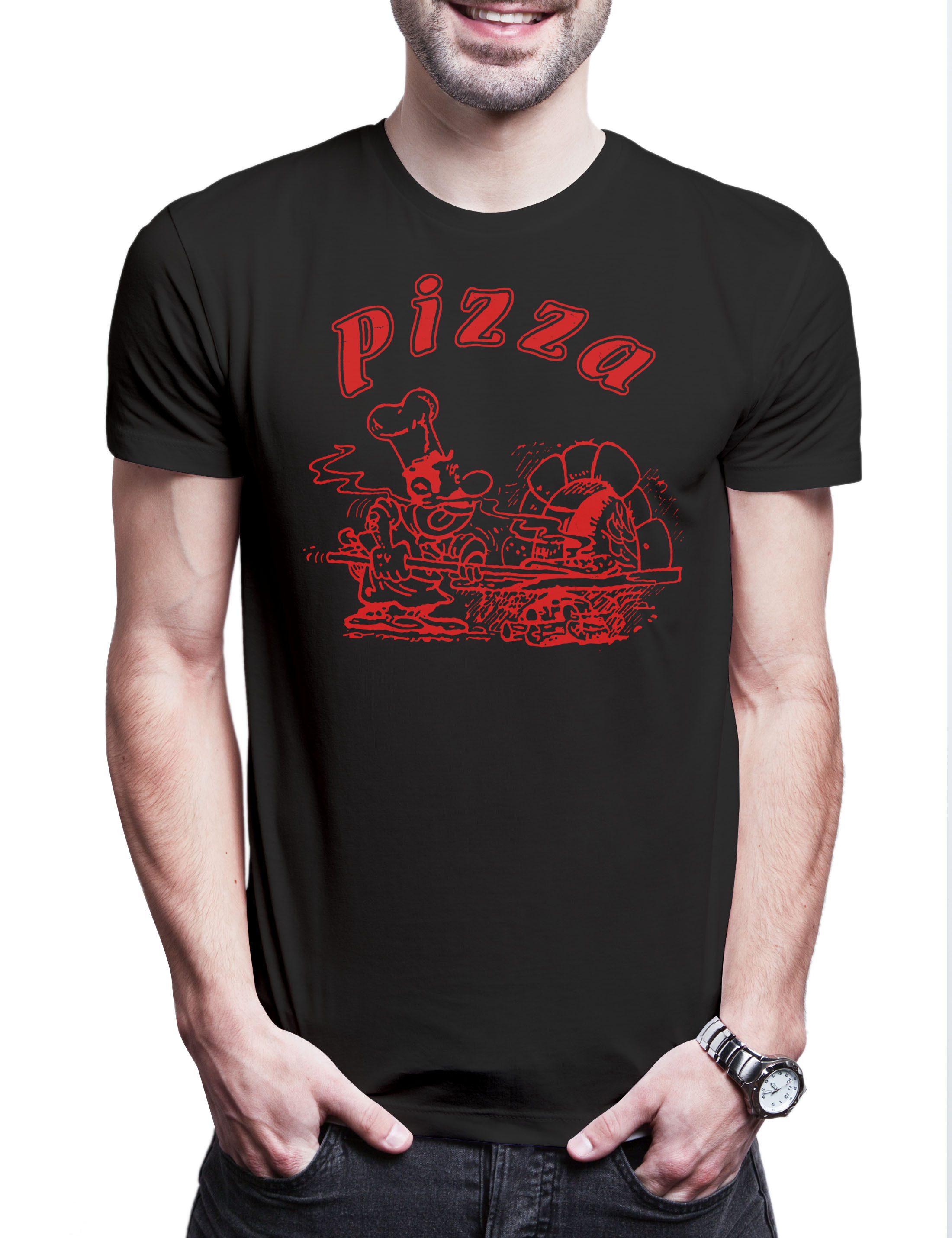 Print-Shirt Pizza Box D Herren T-Shirt Italia Pizzeria Italien Tratorria Zeichen