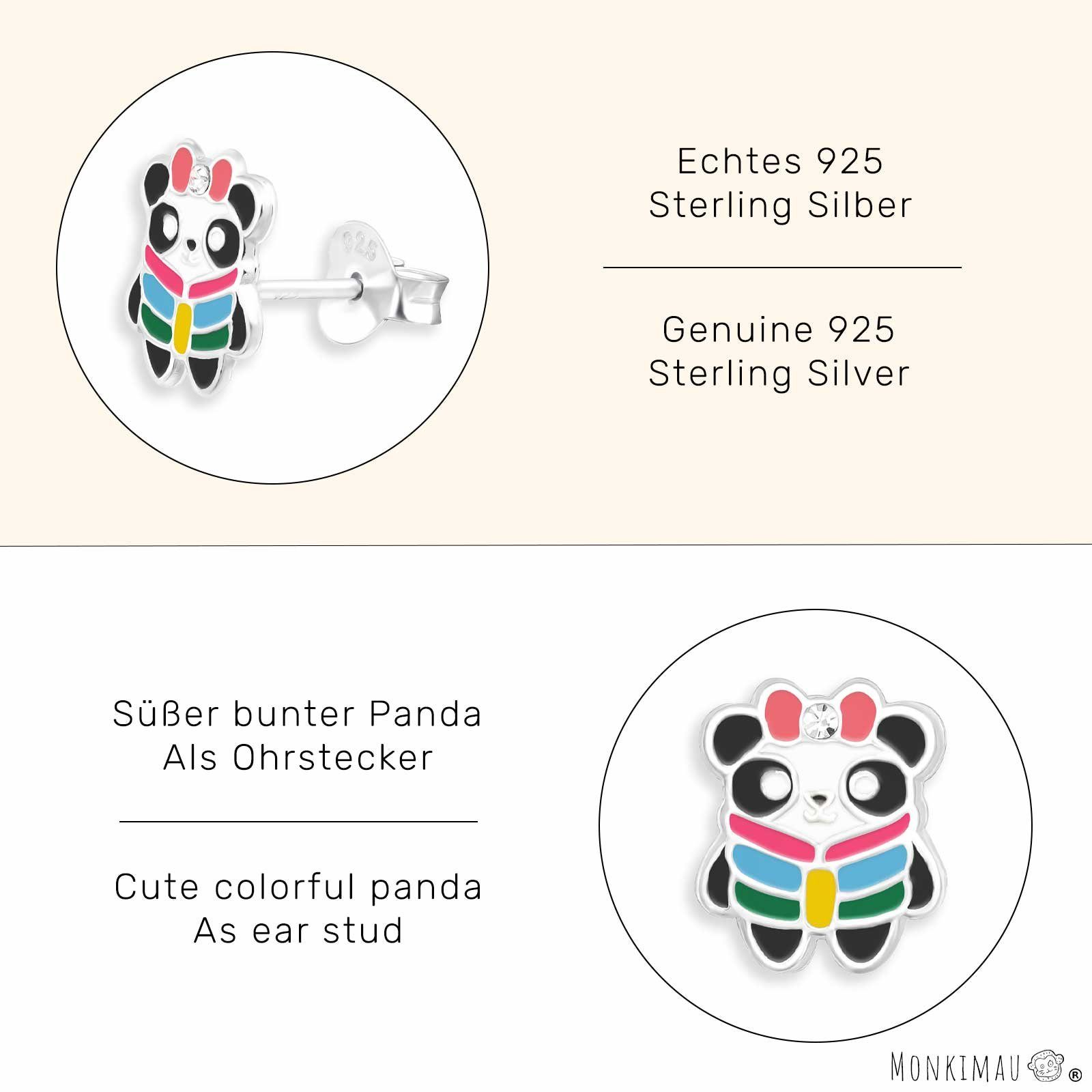 Ohrringe 925 Ohrstecker Monkimau Silber Panda Paar (Packung) aus