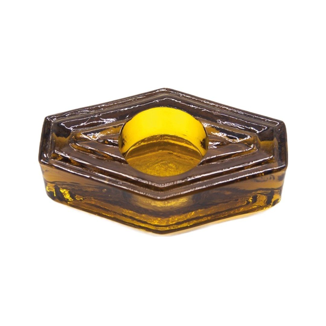 Brût Homeware Teelichthalter Handgefertigter Teelichthalter "Hexagon" aus recyceltem Glas