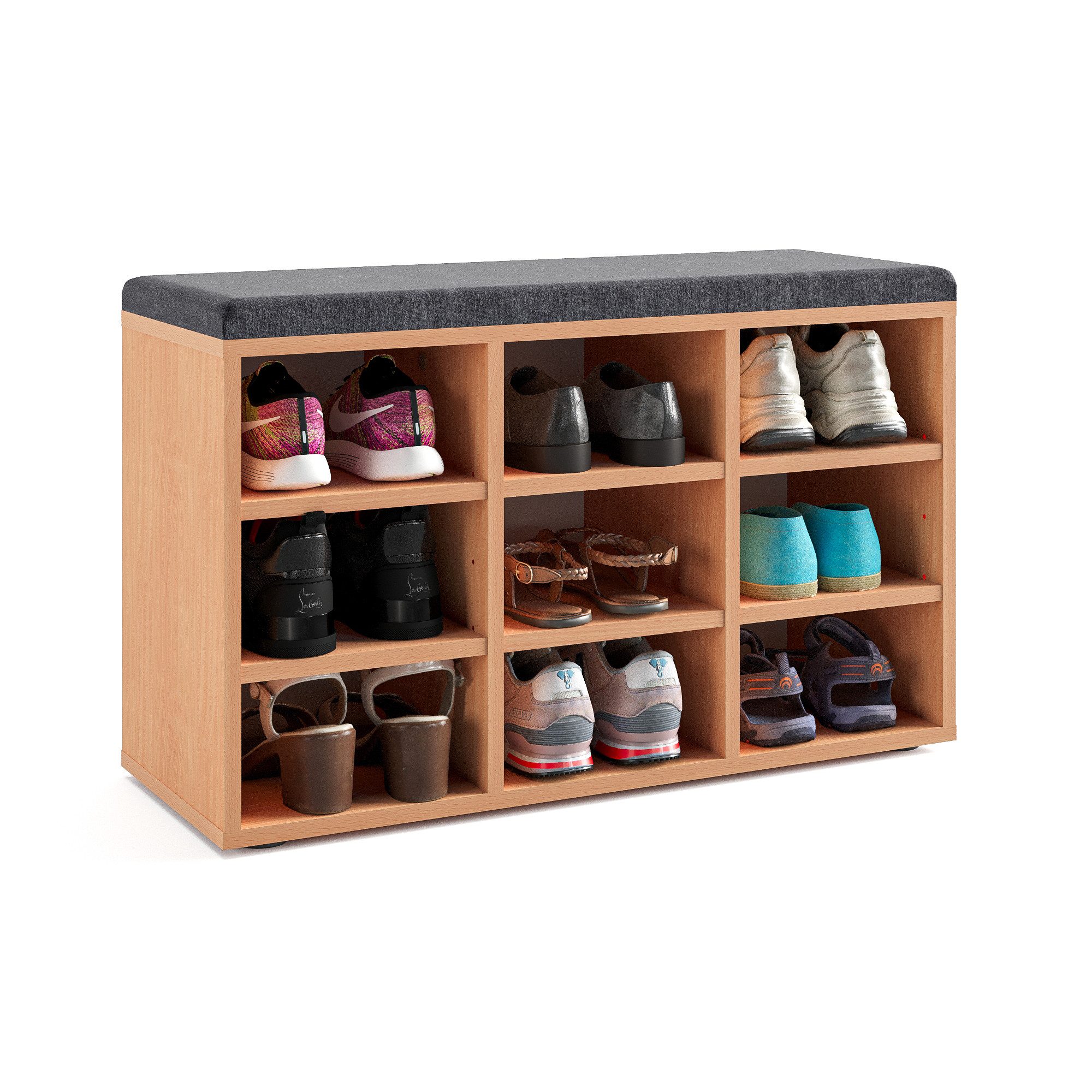 KOMTO Schuhbank Schuhregal mit Sitzfläche Schuhschrank günstig online kaufen