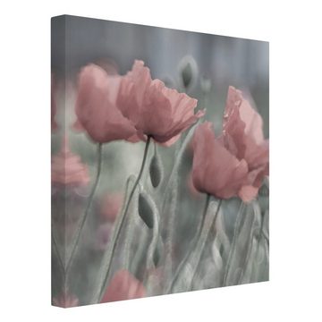Bilderdepot24 Leinwandbild Blume Natur Modern Malerei Mohnblumen rosa Bild auf Leinwand Groß XXL, Bild auf Leinwand; Leinwanddruck in vielen Größen
