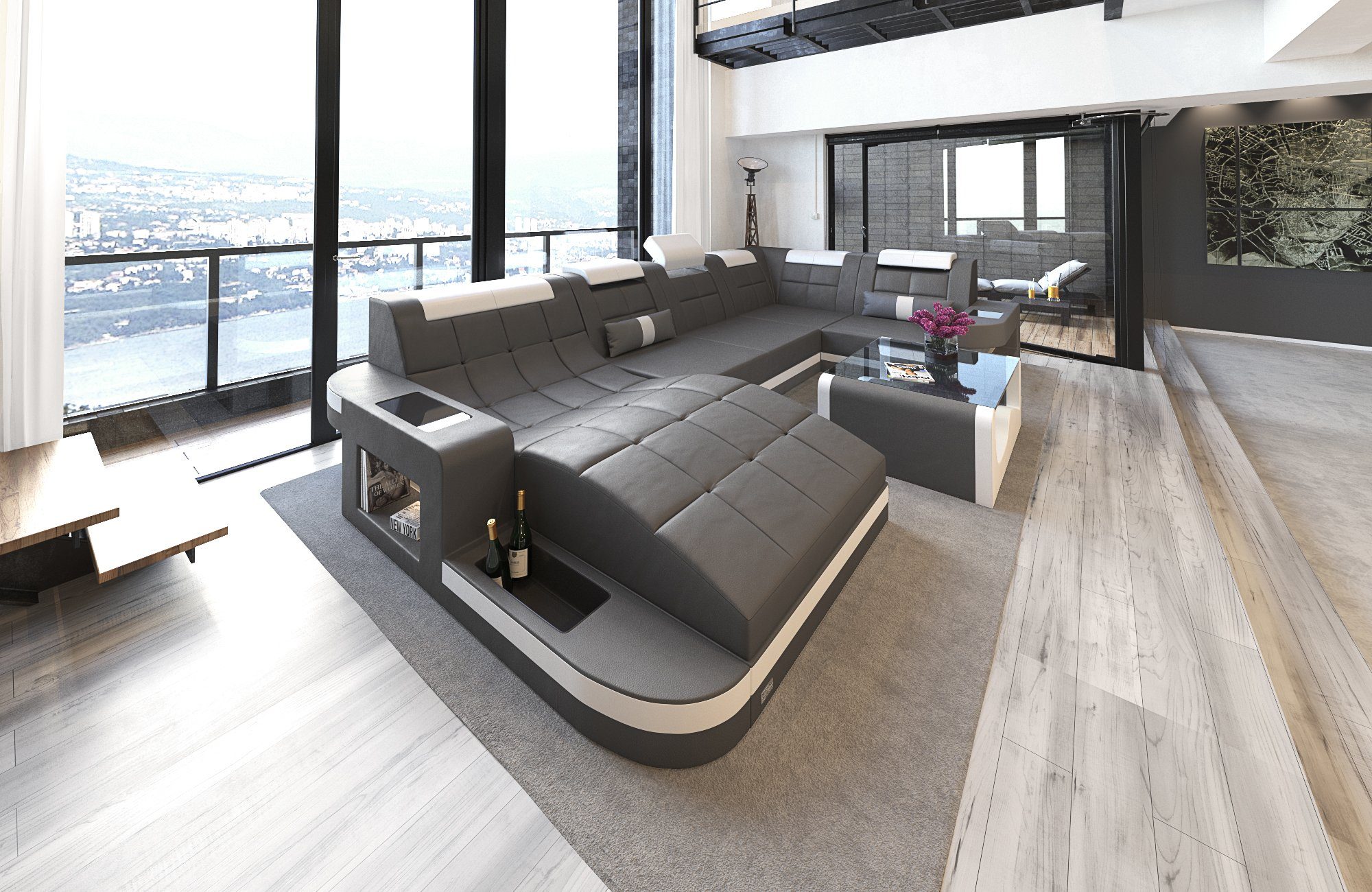 Sofa Dreams Wohnlandschaft Leder Ledercouch Sofa günstig online kaufen