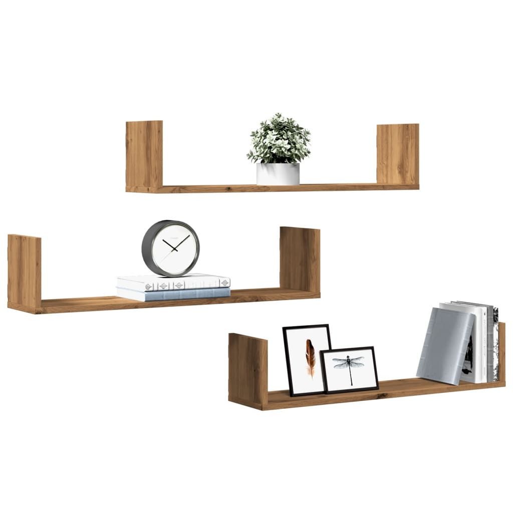 vidaXL Regal Wandregale 3 Stk. Artisan-Eiche günstig online kaufen