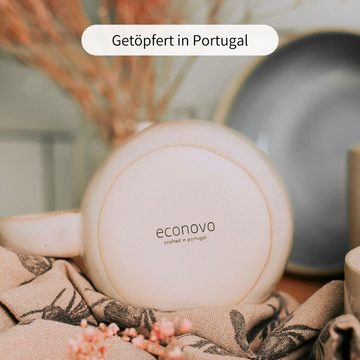 Econovo Tasse Handgefertigt, Steingut, Große Keramiktasse 470ml Made in Portugal