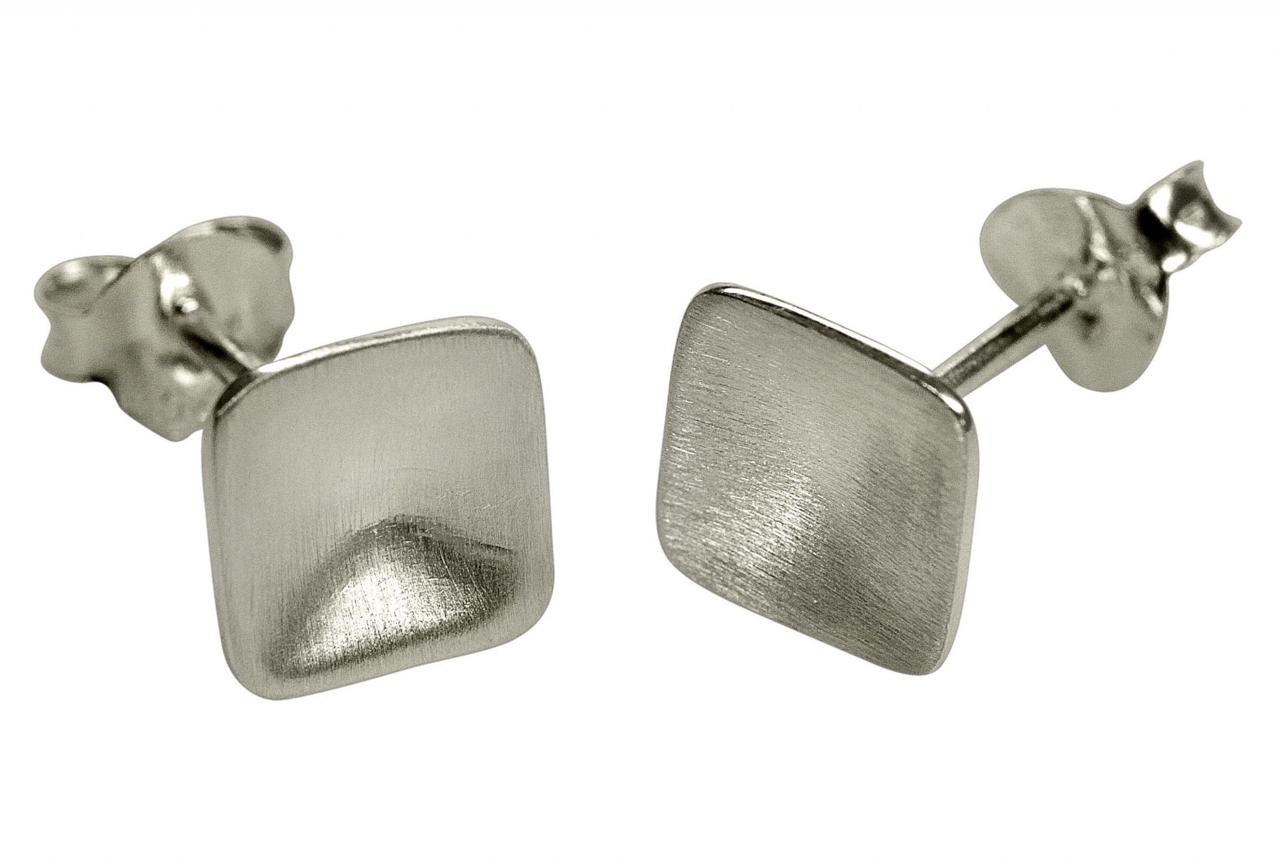 SILBERMOOS Paar Ohrstecker Ohrstecker "Kleine Quadrate", 925 Sterling Silber