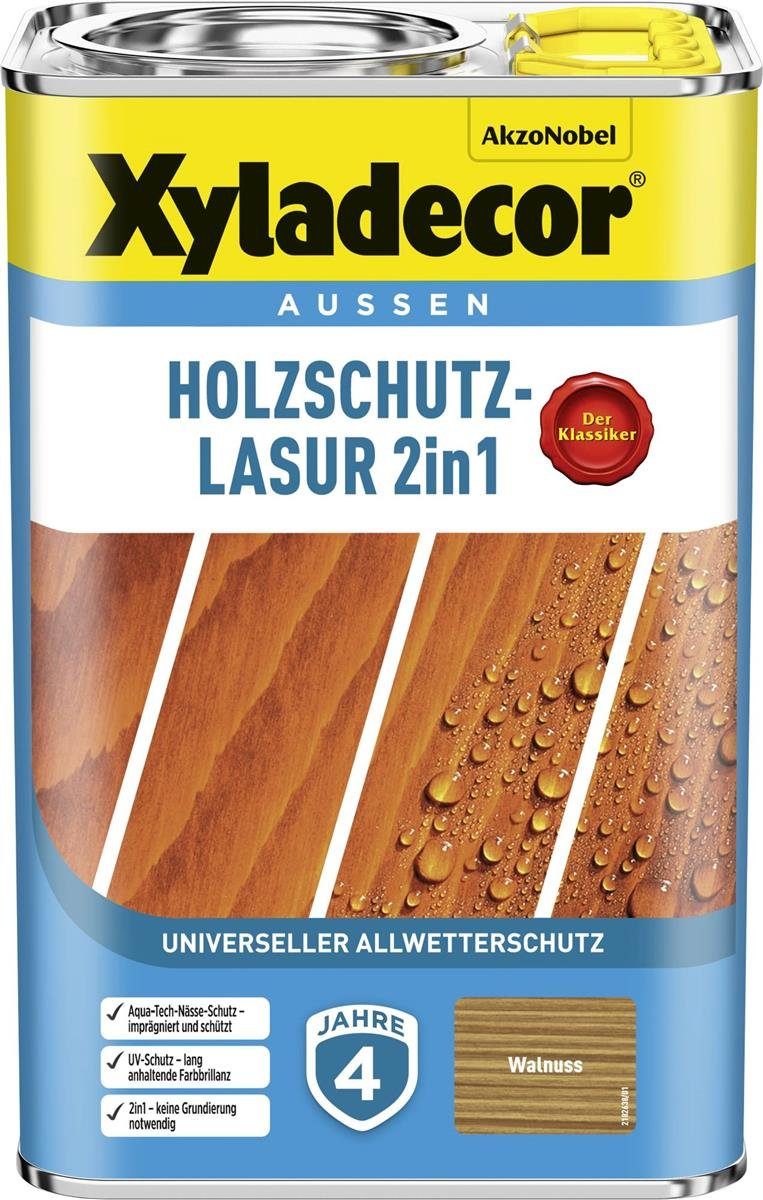 Xyladecor  Holzschutzlasur Holzschutzlasur Walnuss 4 l Außen Imprägnierung Holzschutzmittel