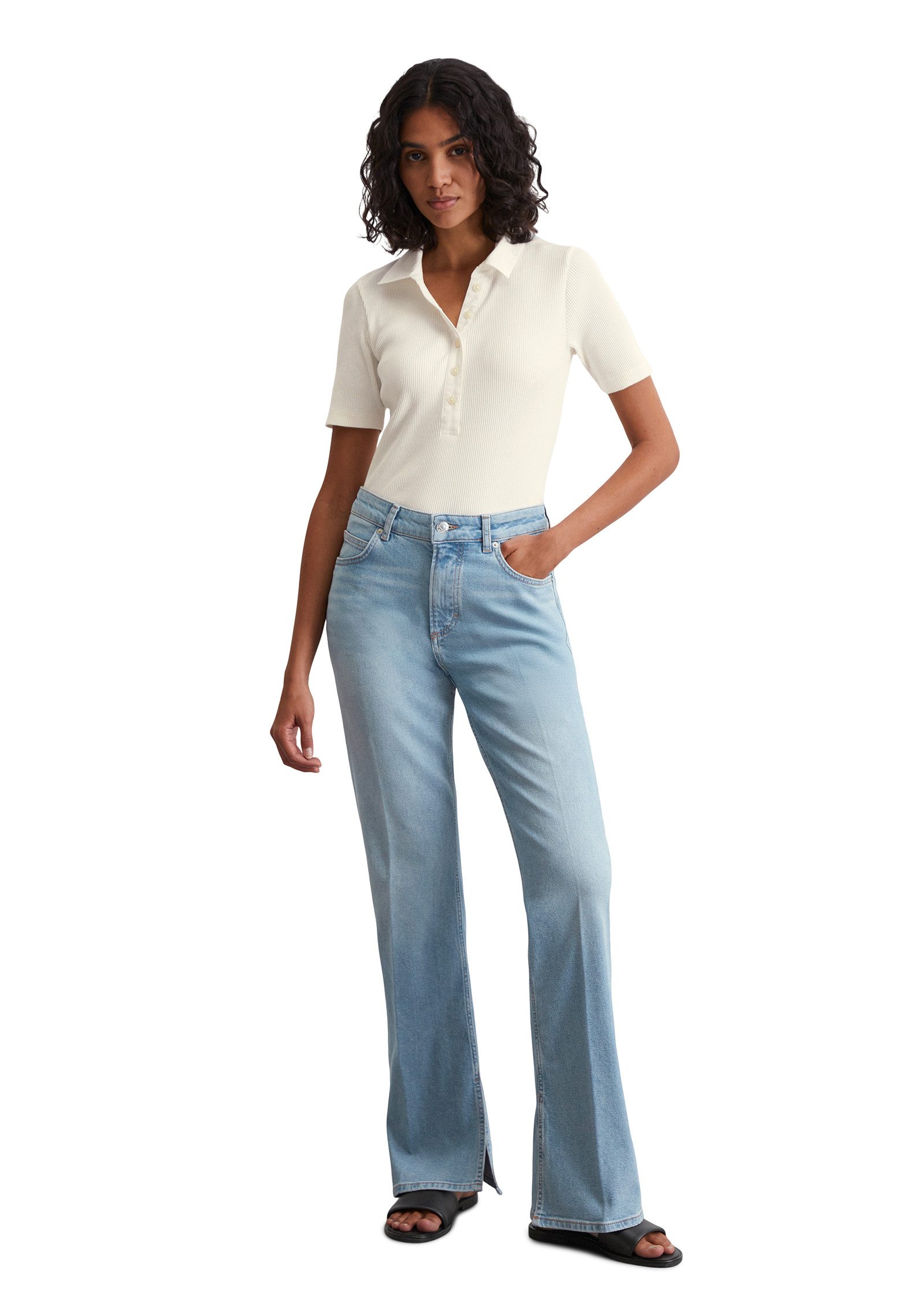 Marc O'Polo Bootcut-Jeans Kiruna Schlitze an der Beininnenseite, hohe Leibhöhe – Bild 4 von 5