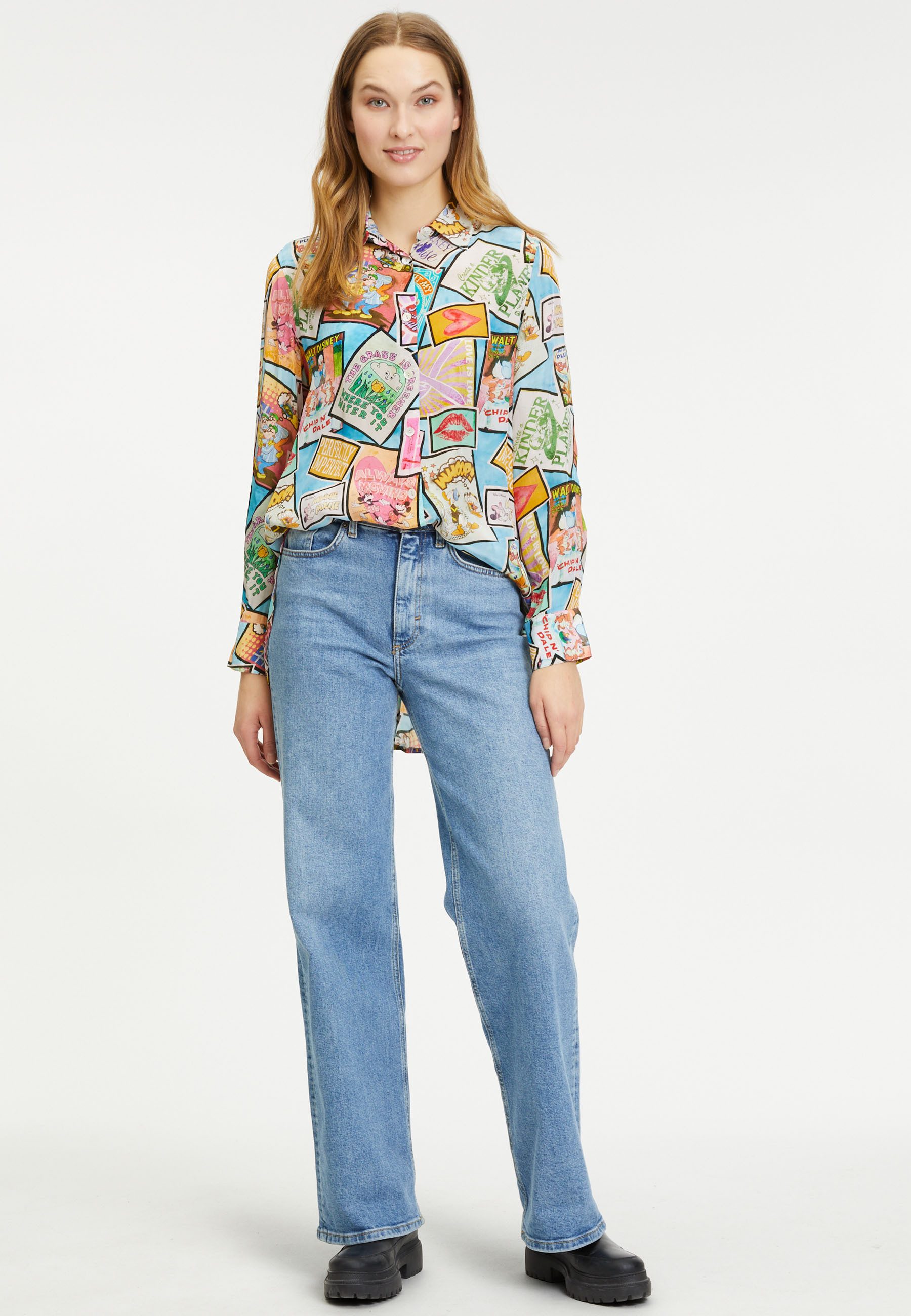 Frogbox Blusenkleid Blouse Disney Postcard Print