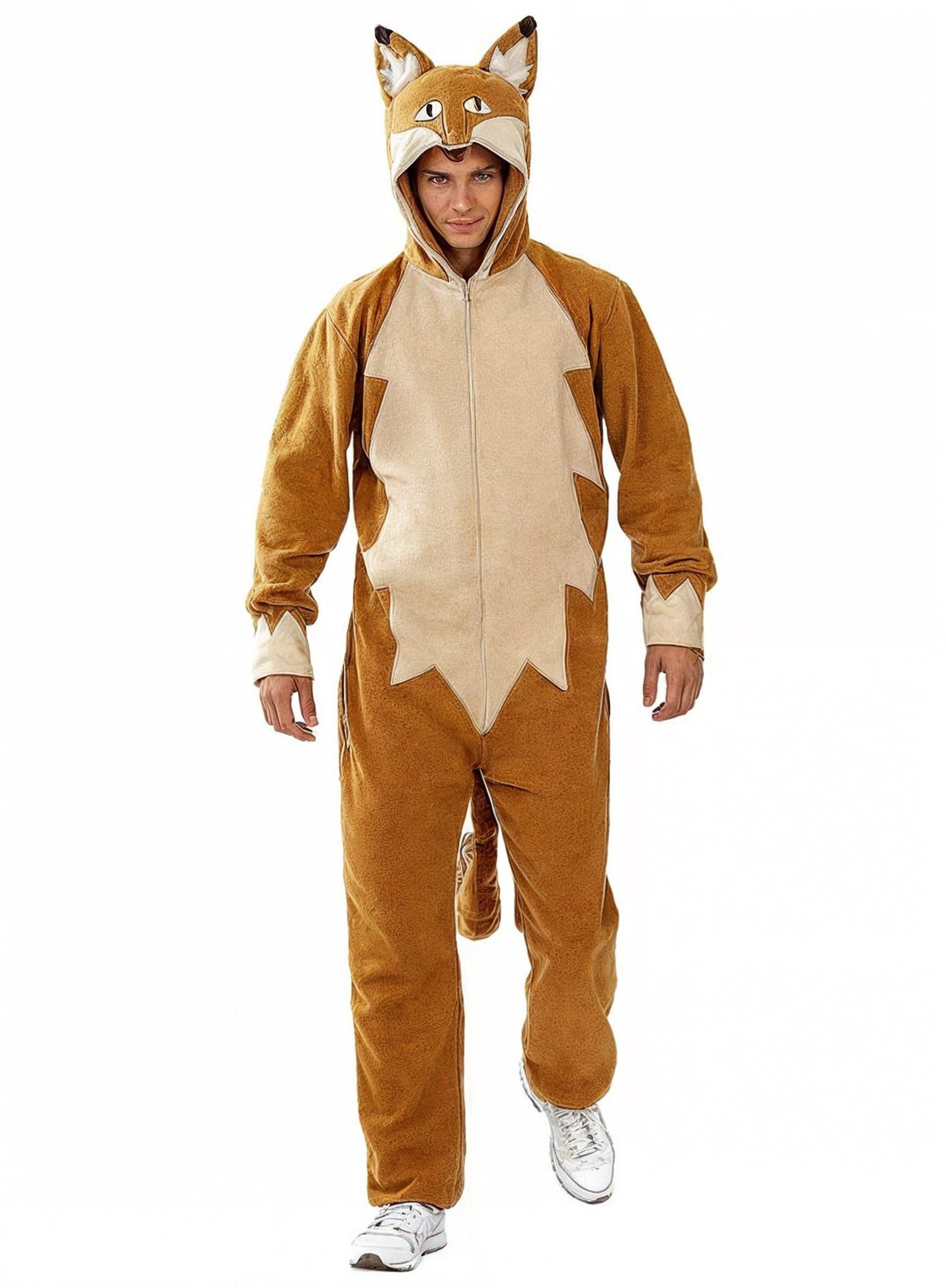 Funidelia Kostüm Fuchs Overall Tierkostüm Karnevalskostüm Fasching, Bequemes Tierkostüm für schlaue Füchse