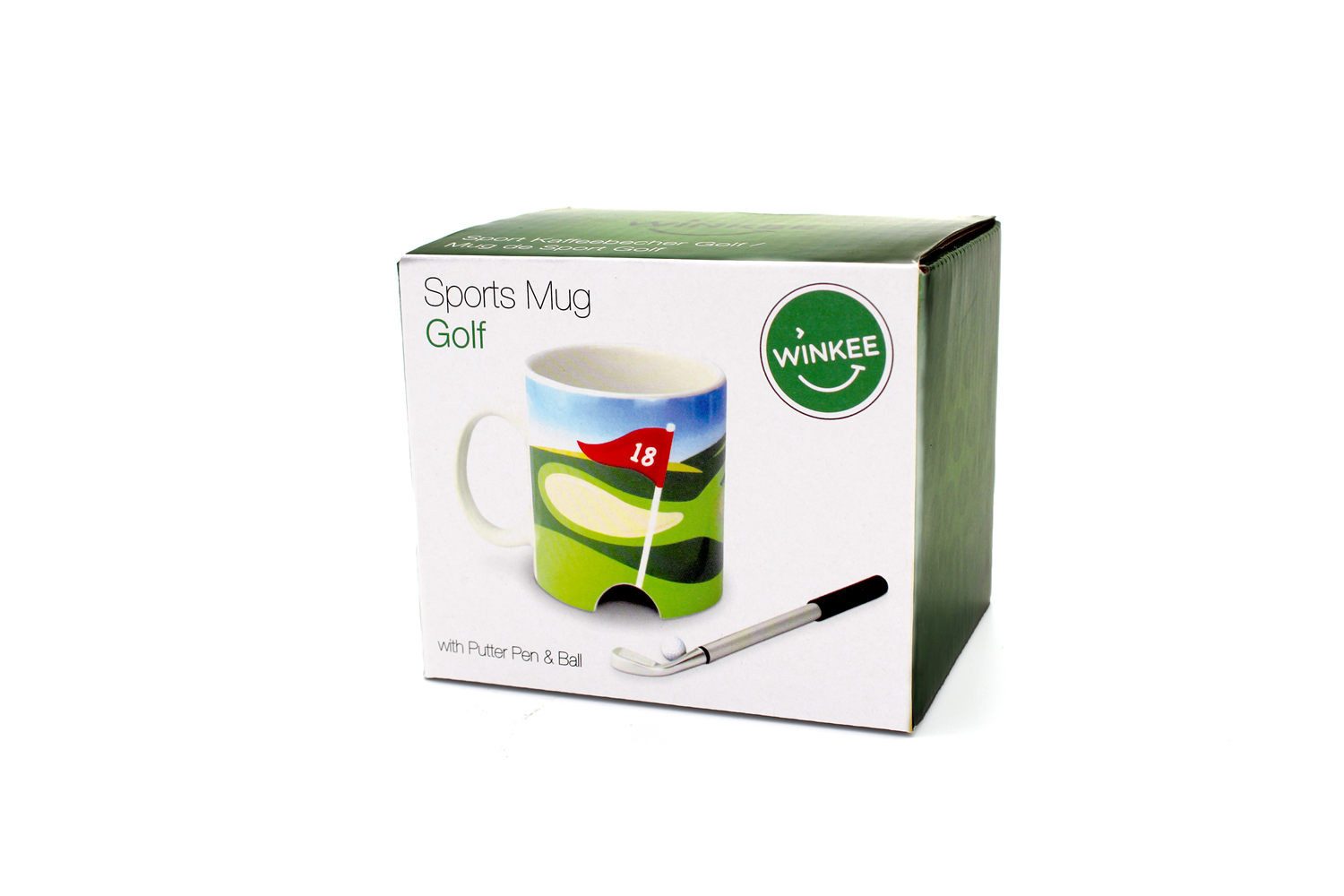 Winkee Becher Sport Kaffeebecher Golf, Keramik, ca. Ø 8 x 10 cm, für ca. 300 ml