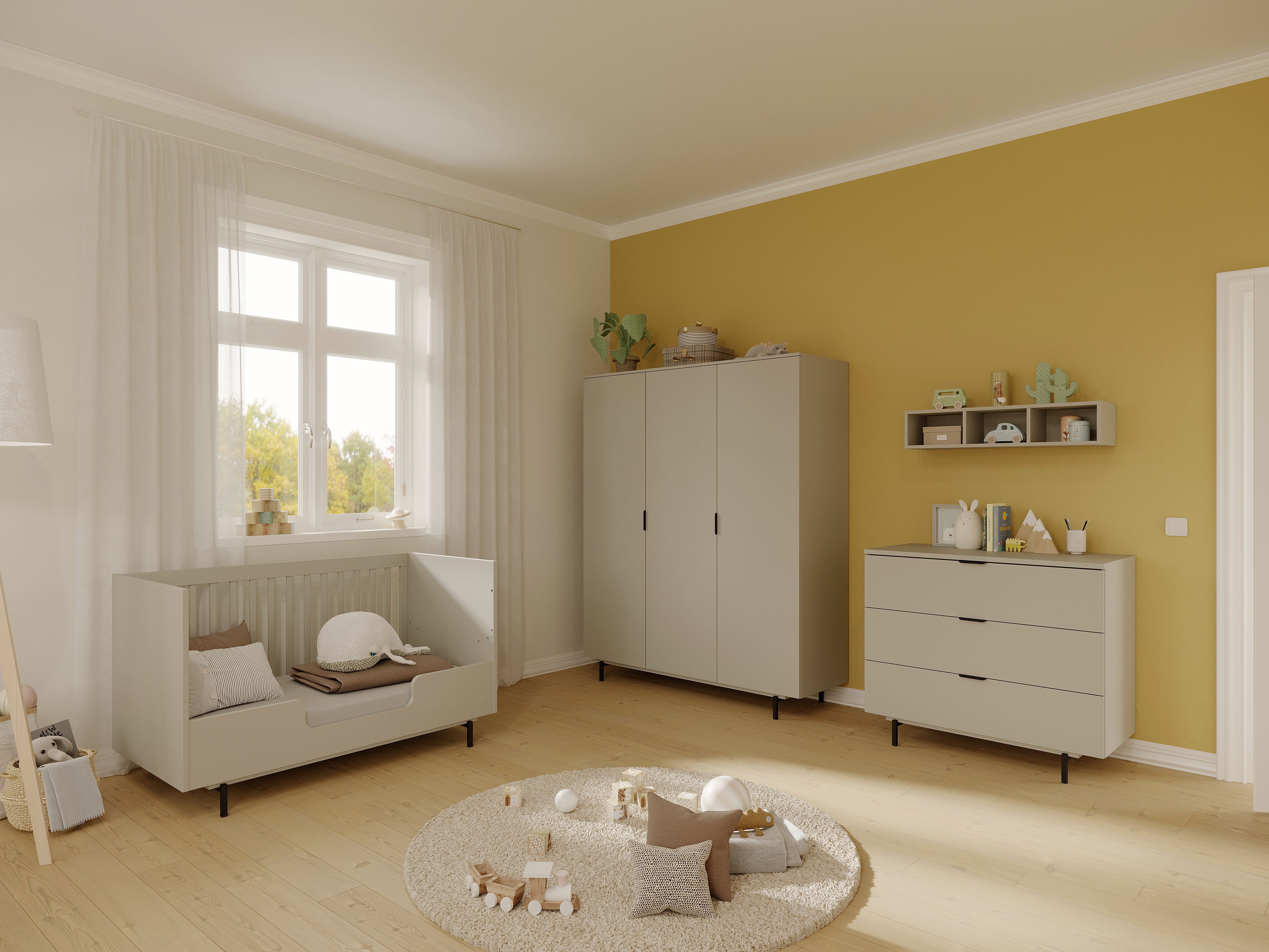 GERMANIA Umbauseiten Tomino, Hohe Umbauseite für Kinderbett, Kindersofa mit Rausfallschutz