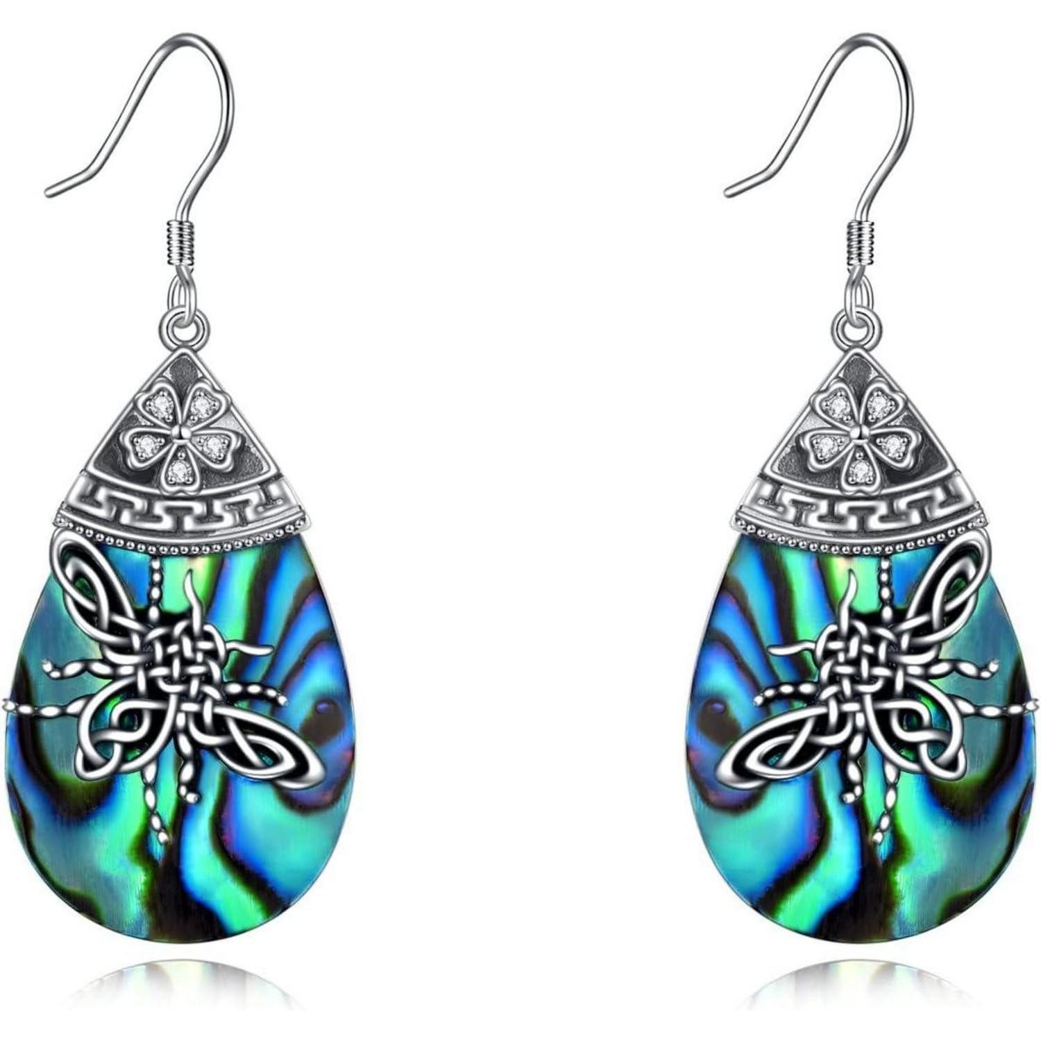 Paar Ohrhänger Biene Ohrringe Sterling Silber Keltisch Baumeln Teardrop Geschenke