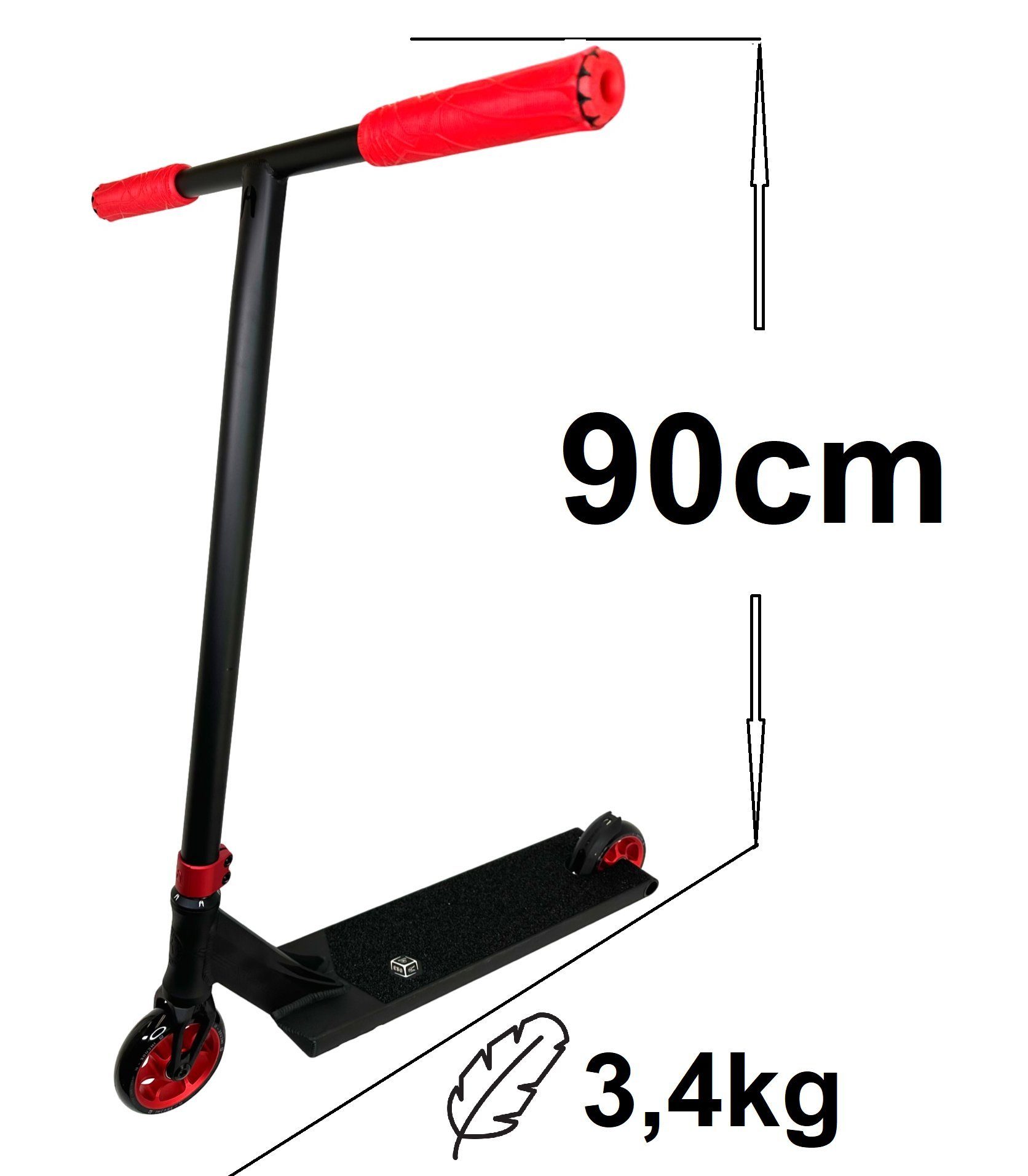 Stunt-Scooter Stuntscooter Ethic 3,4kg L DTC Ethic H=90cm Rot DTC Pandora
