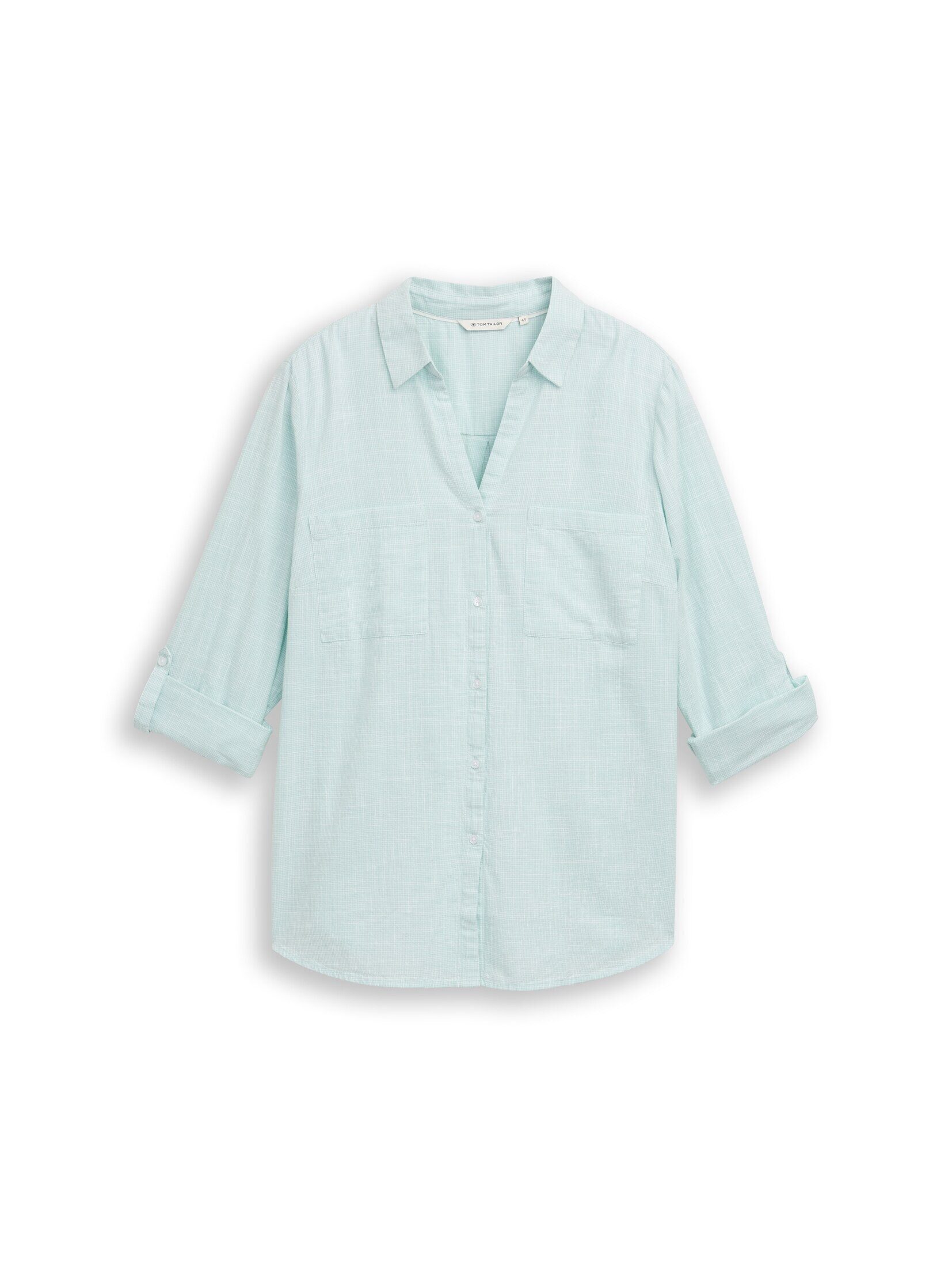 TOM TAILOR PLUS Langarmbluse Blusen & Shirts Plus Size - Bluse mit Brusttas günstig online kaufen