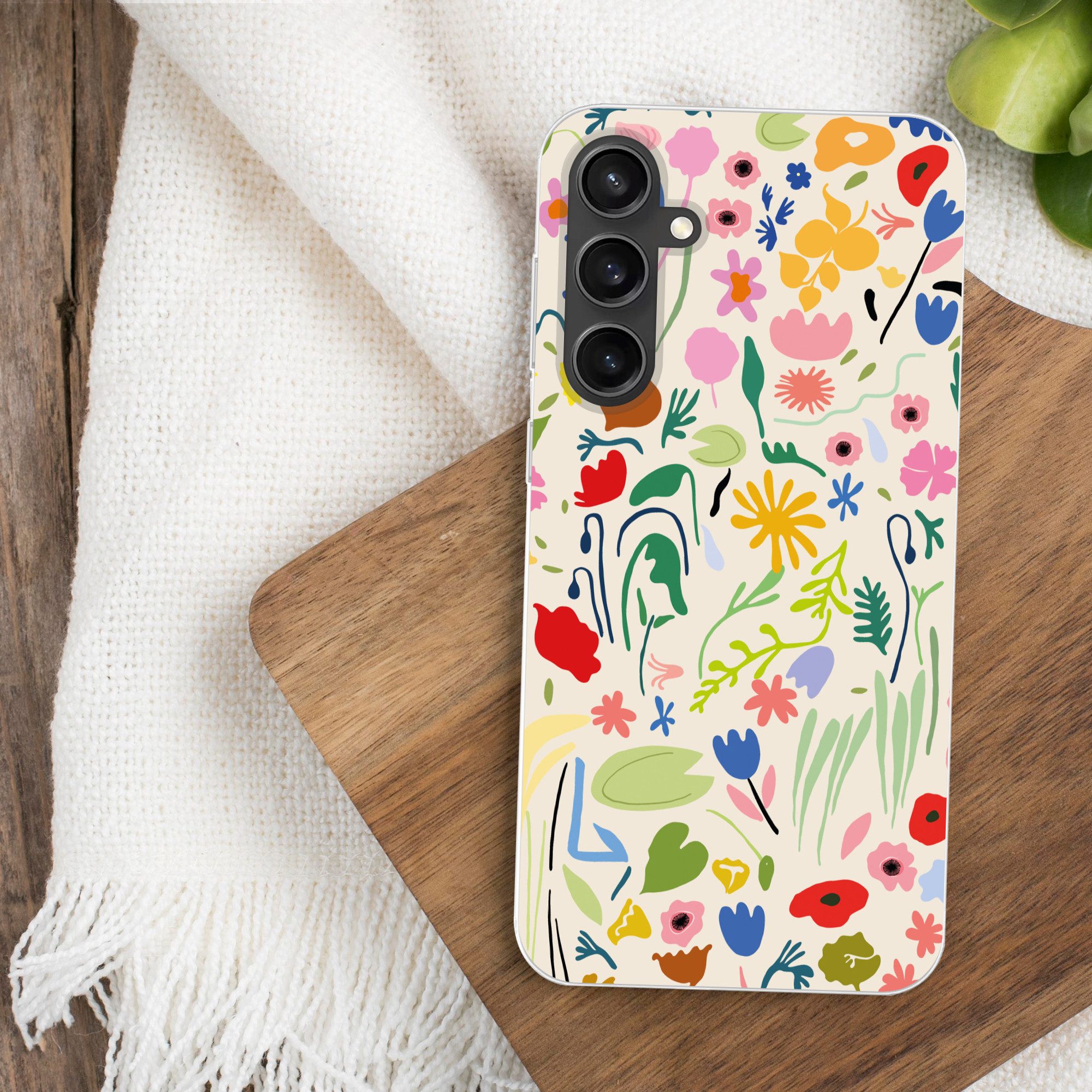MuchoWow Handyhülle für Samsung Galaxy S23 FE Blumen - Muster - Pflanzen