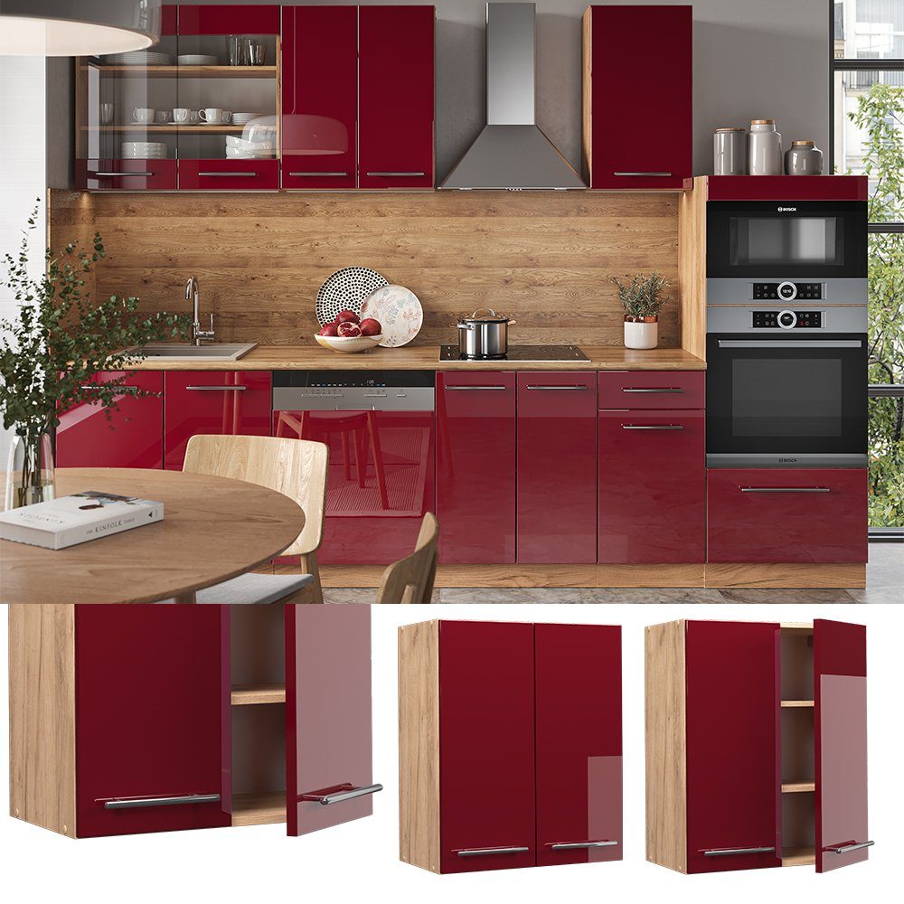 Vicco Hängeschrank Fame-Line, Bordeaux Hochglanz/Goldkraft Eiche, günstig online kaufen