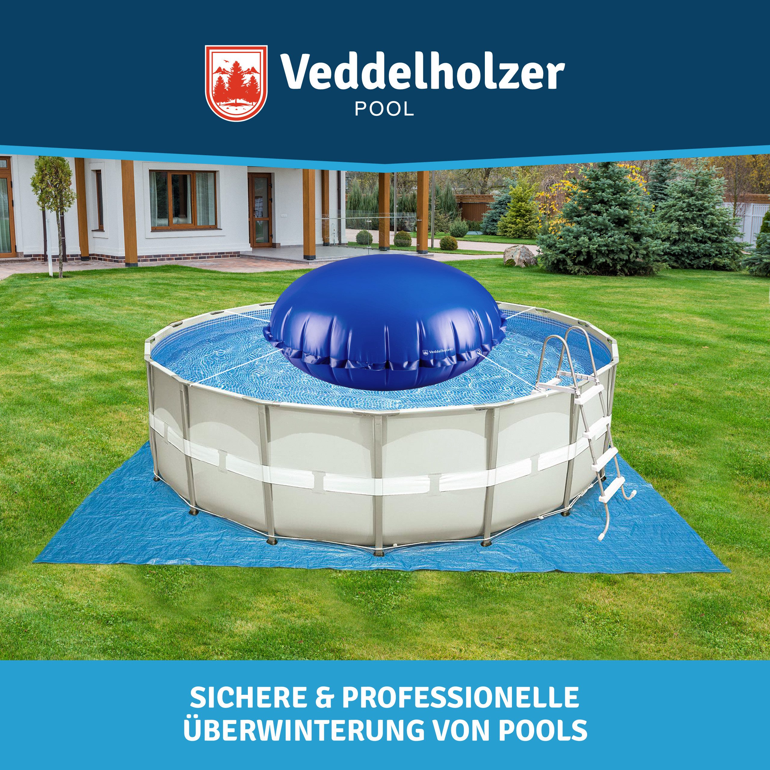 Veddelholzer aufblasbare Whirlpoolabdeckung Poolkissen Winter XL Ø2 m Luftkissen Set Inkl. 6 m Befestigungsseil