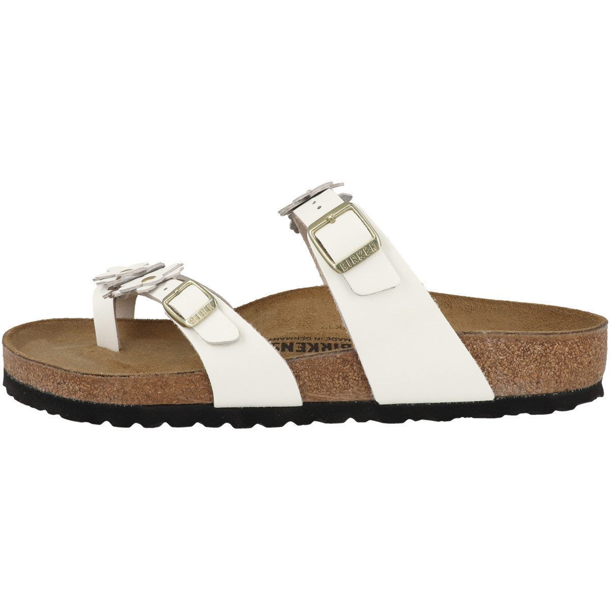 Birkenstock Mayari Flowers Naturleder normal Damen Zehentrenner Sandalen, Sandaletten, Sommerschuhe, Badeschuhe, Zehentrenner