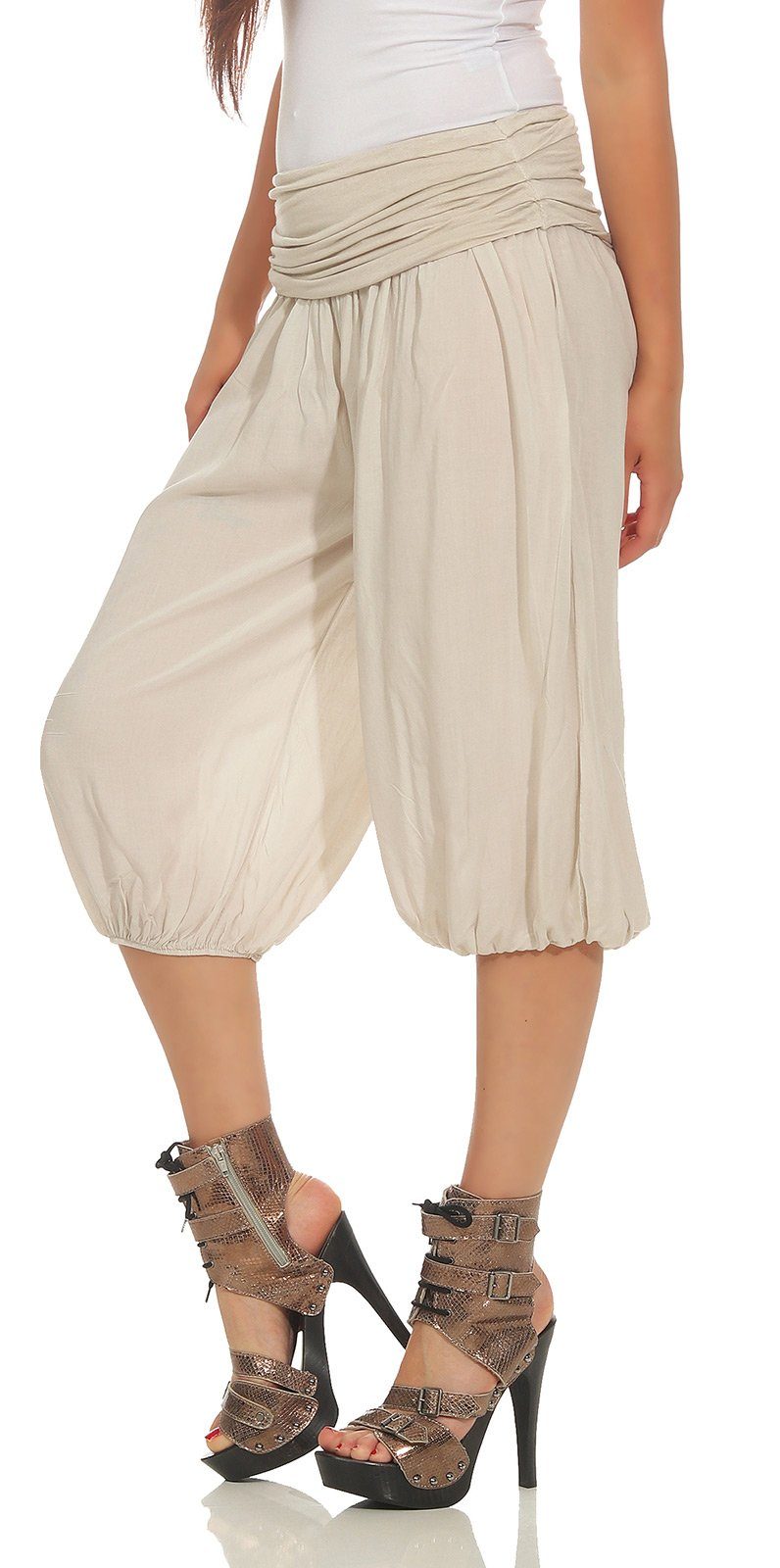 CLEO STYLE Bermudas Damen Bermuda 2407 Beige günstig online kaufen