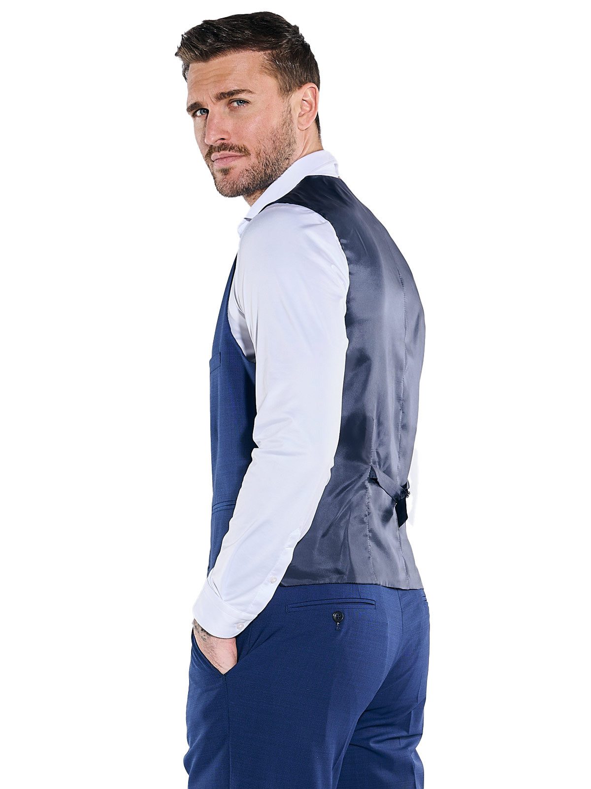 emilio adani Anzugweste Herren Sakko-Weste slim fit, Saphirblau