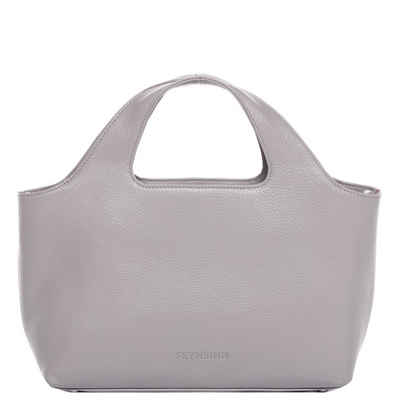 FEYNSINN Handtasche Leder Henkeltasche Damen NEA, Henkeltasche Echtleder für Damen, Ledertasche hell-grau