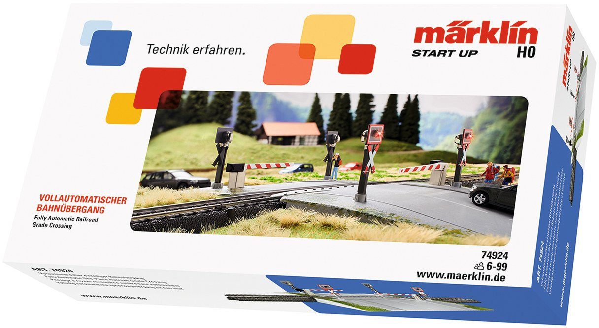 Märklin Modelleisenbahn-Übergang Märklin Start up - Vollautomatischer einteiliger Bahnübergang - 74924, Spur H0, Made in Europe