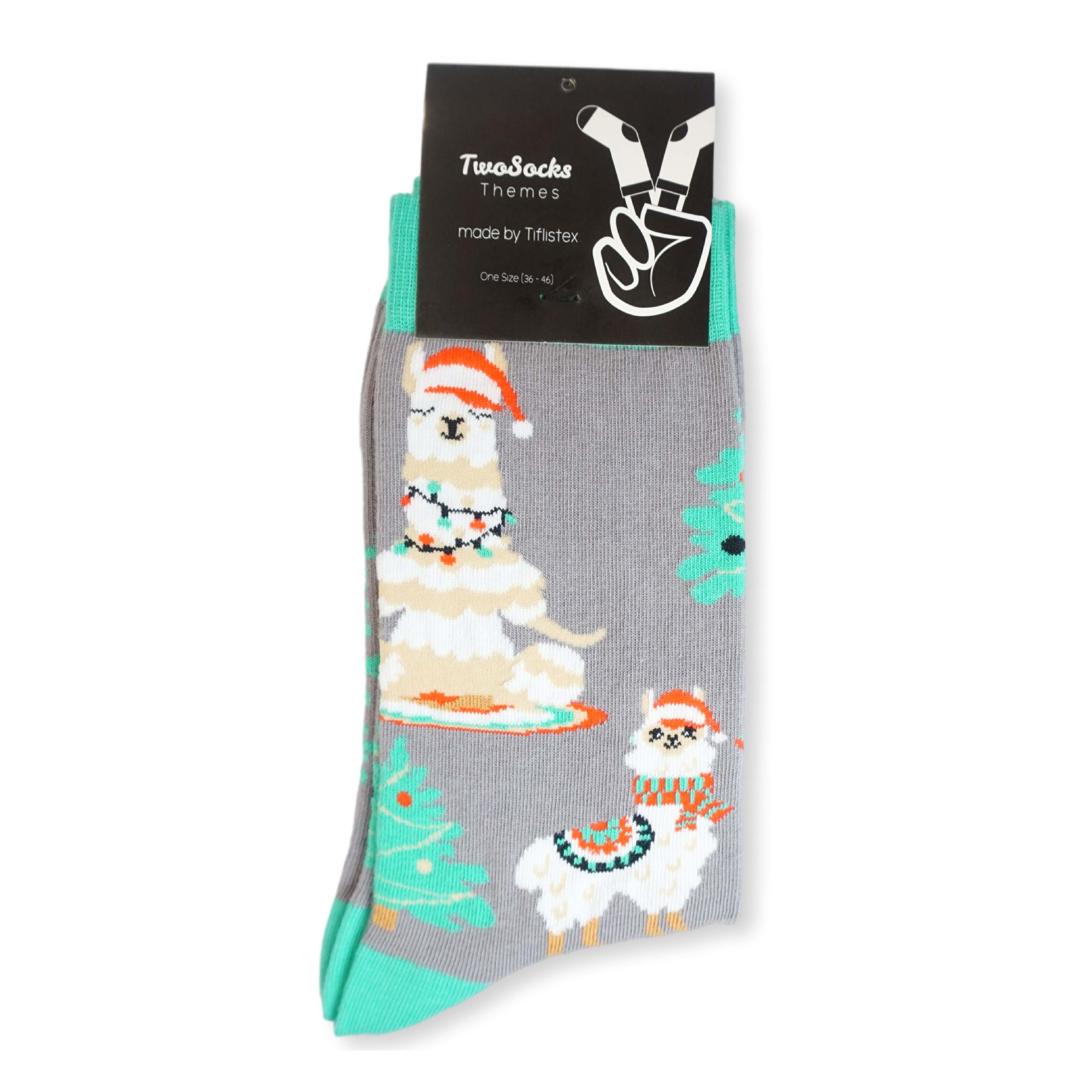TwoSocks Freizeitsocken Weihnachtssocken Alpaka Socken für Damen und Herren Einheitsgröße (1 Paar)