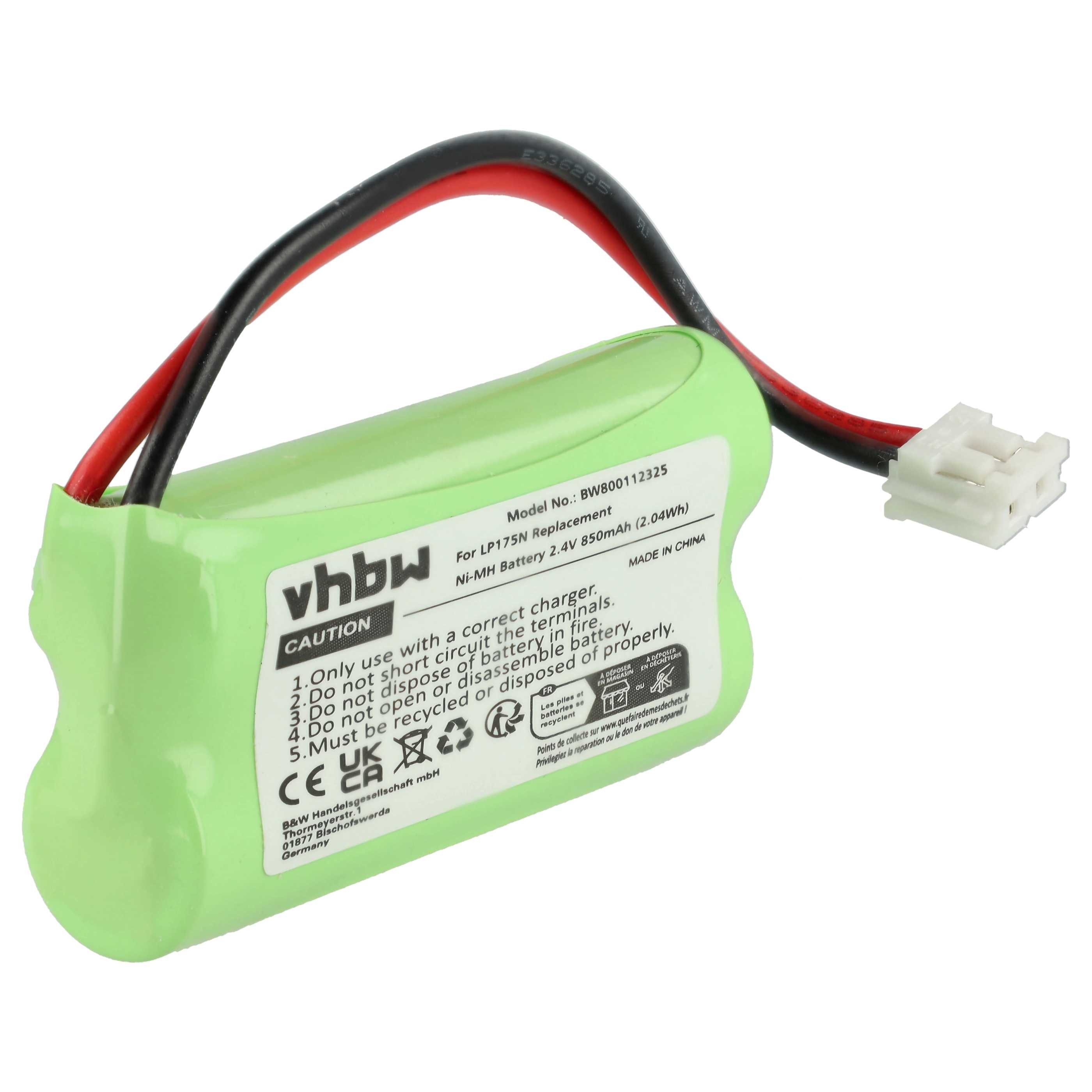 passend für Motorola MBP10, MBP10s Babyphone (850 mAh, 2,4 V, NiMH) Akku