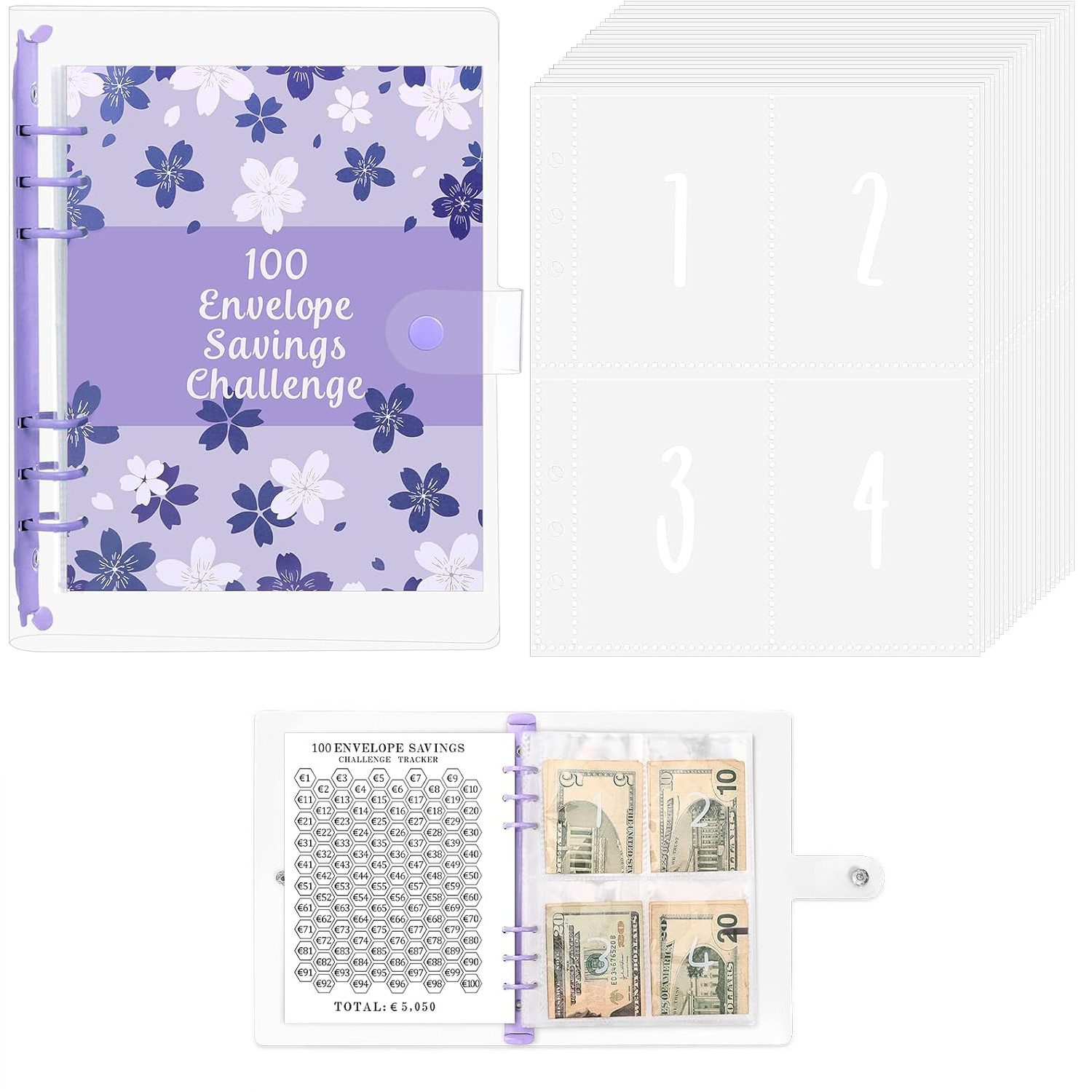 Ringbuchmappe A5 Ringbuchmappe Budget Binder Planner Haushaltsbuch Lila