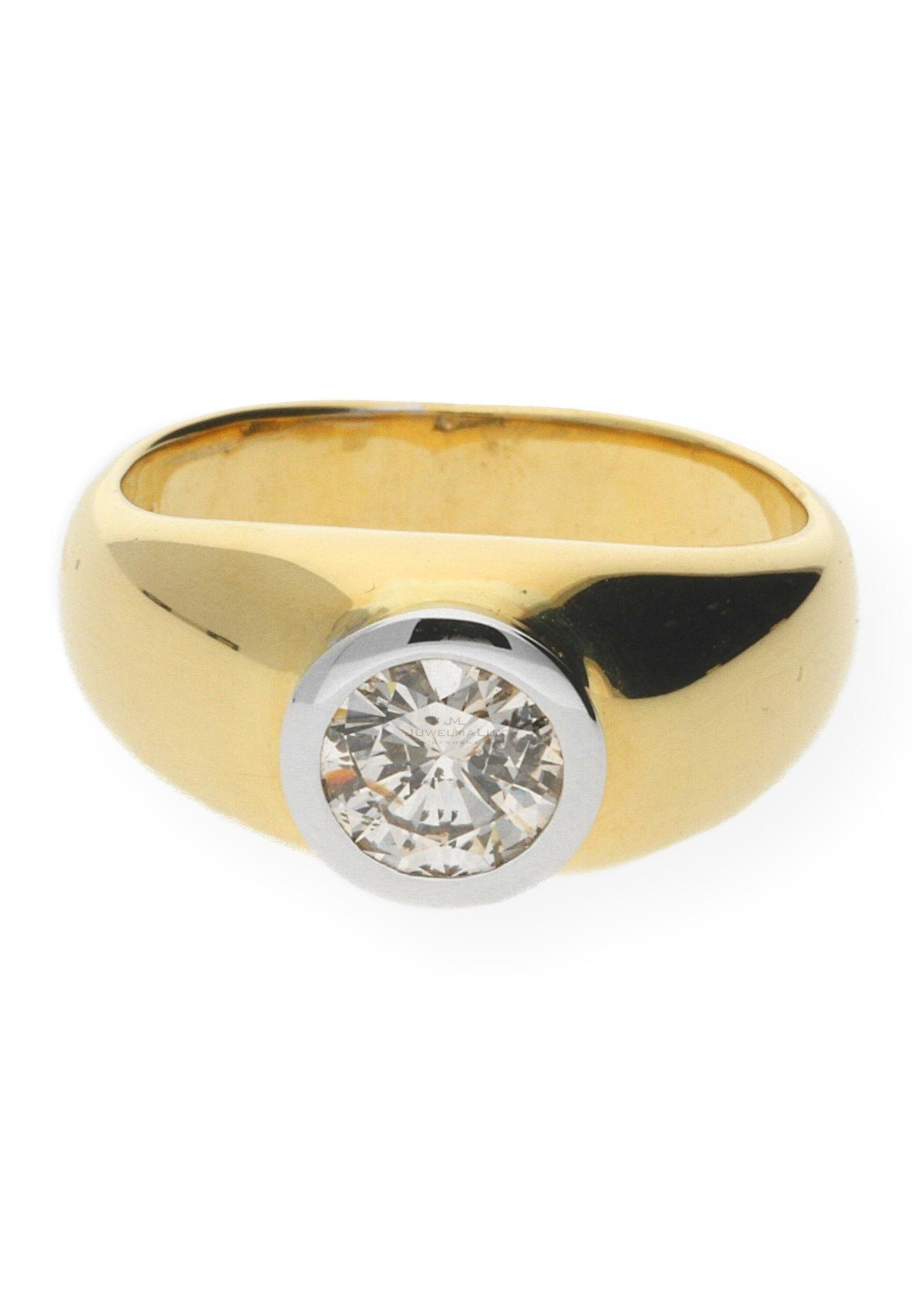 JuwelmaLux Diamantring Ring Gold Damen und Herren mit Diamant(en) (1-tlg),  Gelbgold 750/000, inkl. Schmuckschachtel
