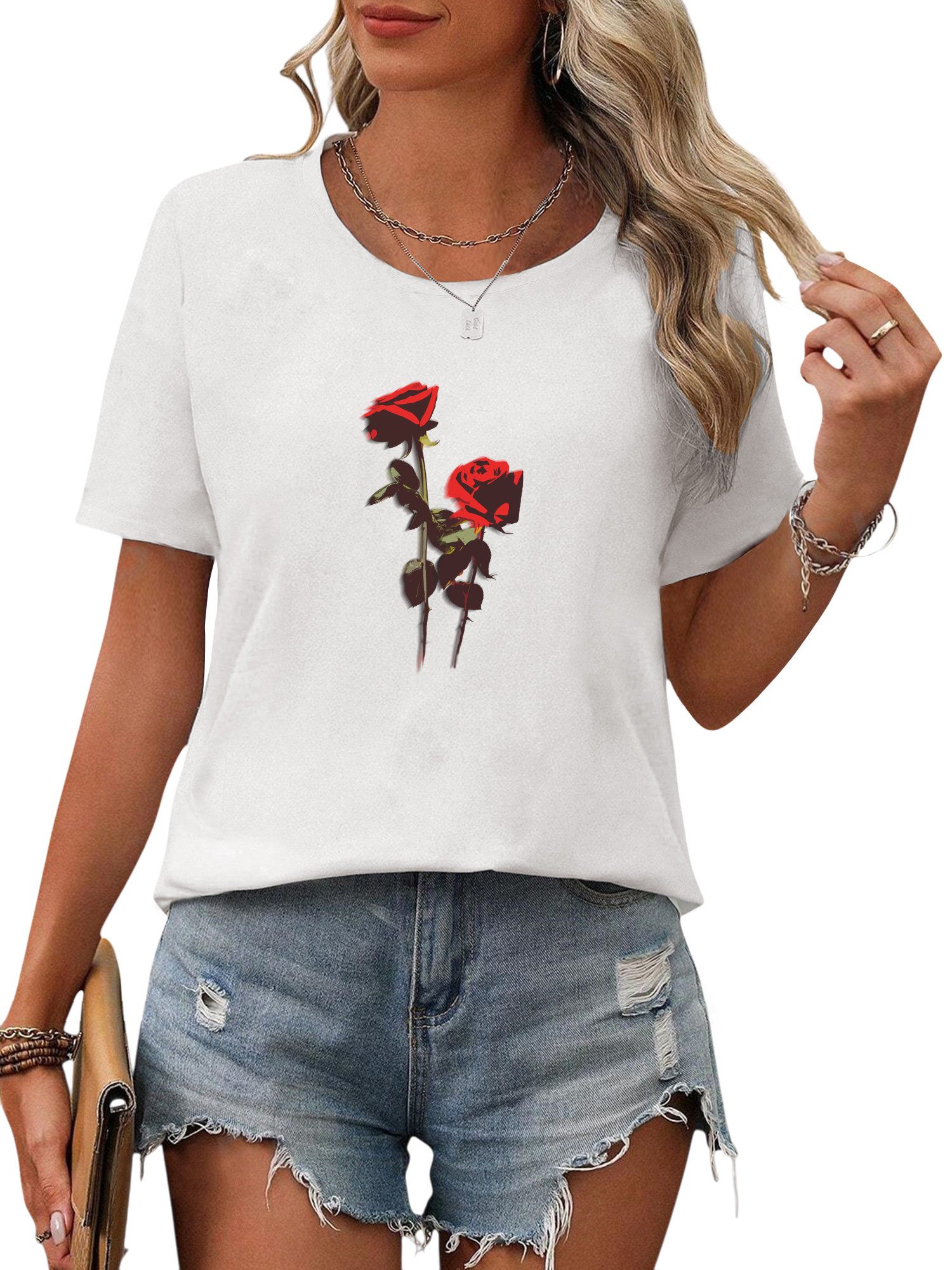 PYL Kurzarmshirt Damen Sommershirt Kurzarm mit günstig online kaufen