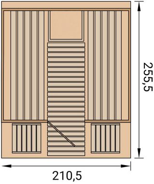 weka Fasssauna 198, BxTxH: 210,5 x 255,5 x 217,5 cm, 38 mm