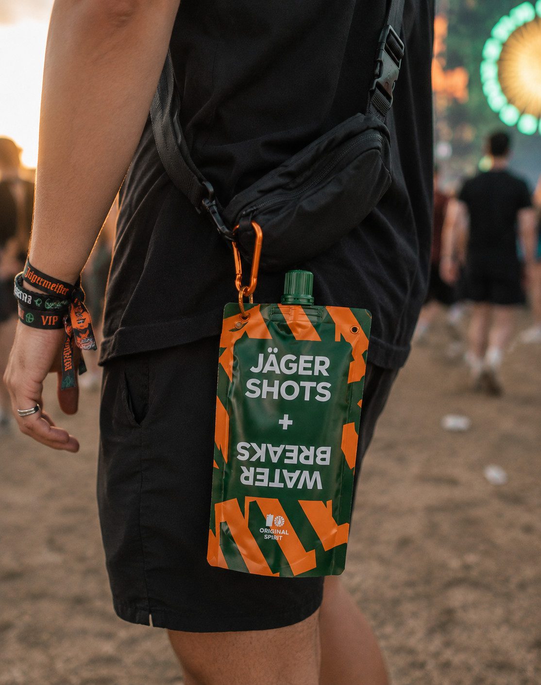 Jägermeister Trinkbeutel Jägermeister Festival Trinkbeutel 2er Set - Faltbare Wasserbeutel mi