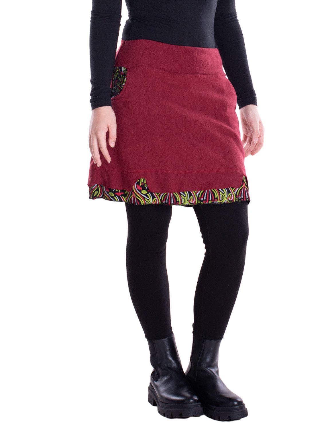 Minirock Thermorock Damen warme Winterröcke kurz Taschenrock aus ECO-Fleece