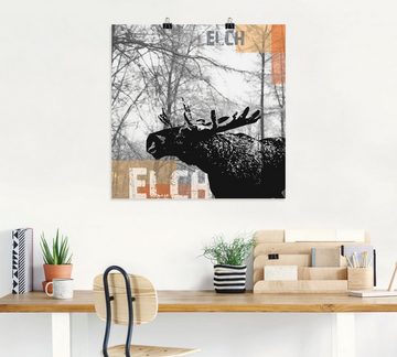 Artland Poster Elch, Wildtiere (1 St), als Alubild, Leinwandbild, Wandaufkleber oder Poster in versch. Größen