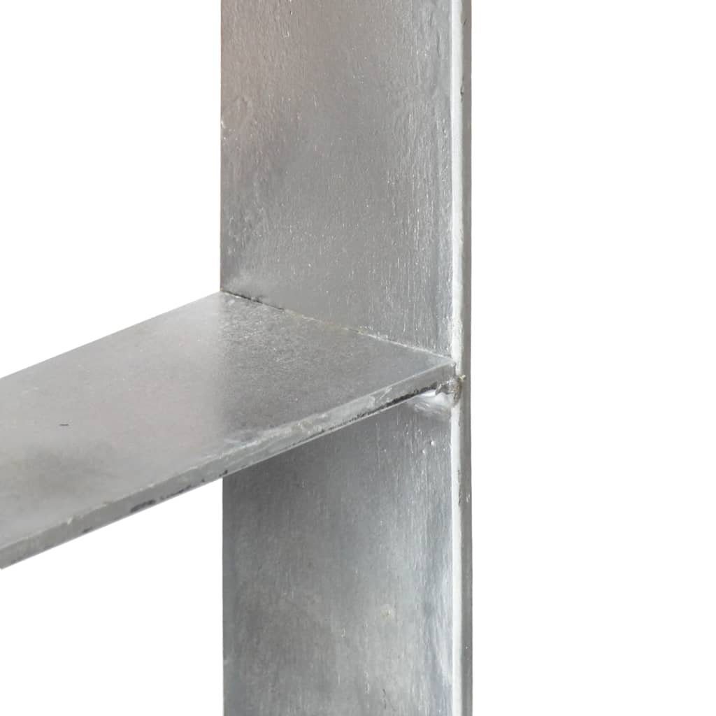 vidaXL Verzinkter 7660 cm Stahl Silbern Pfostenträger Einschlagbodenhülse 6 Stk