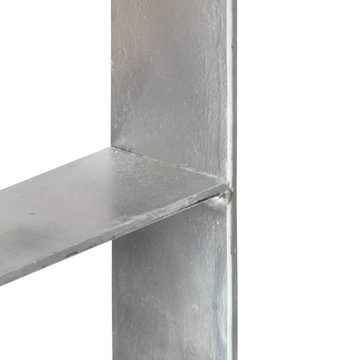 vidaXL Einschlagbodenhülse Pfostenträger 6 Stk Silbern 7660 cm Verzinkter Stahl