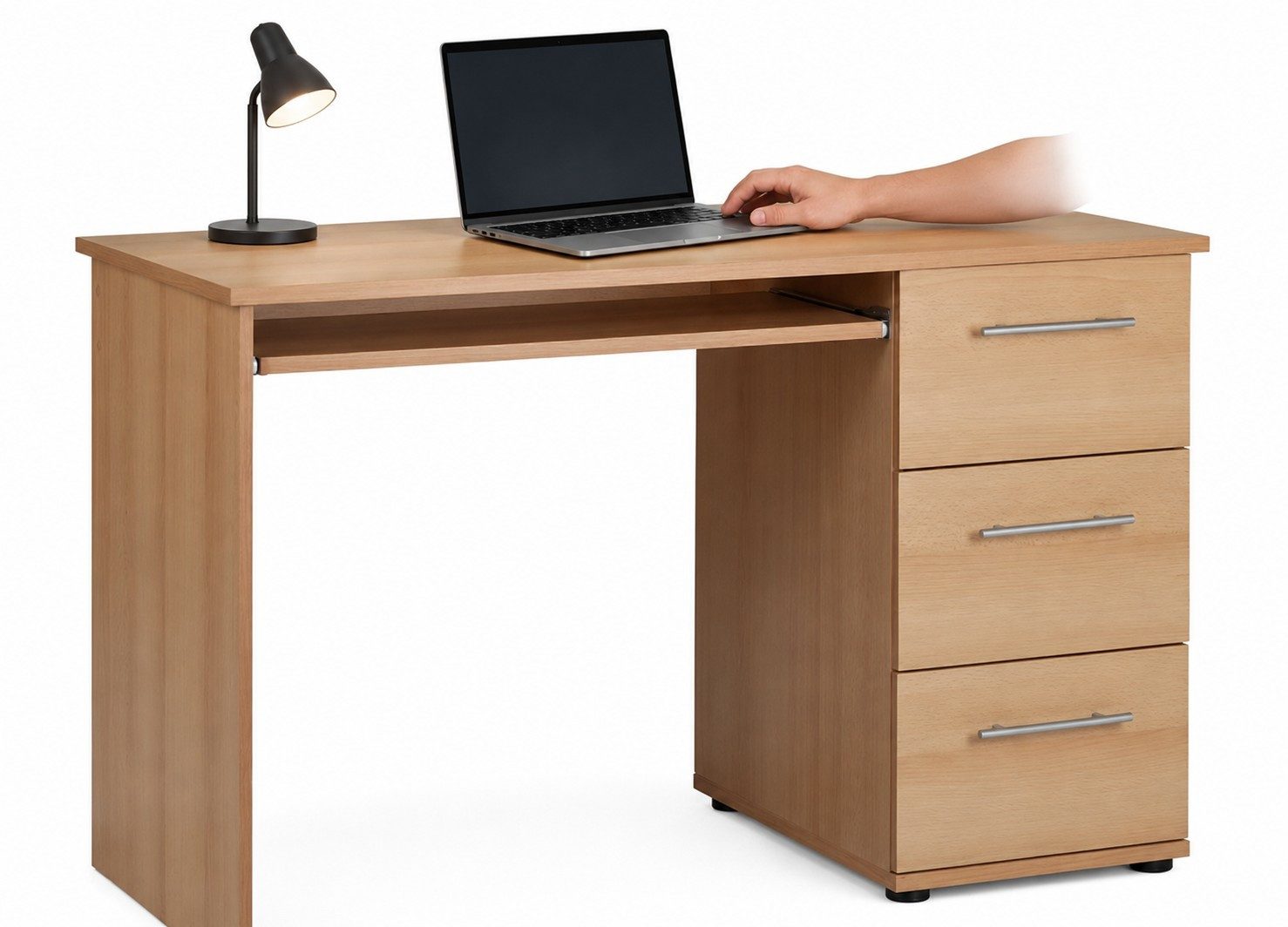 Schreibtisch PC Tisch 115x56x73 cm Computertisch Buche dekor Tastaturauszug #528
