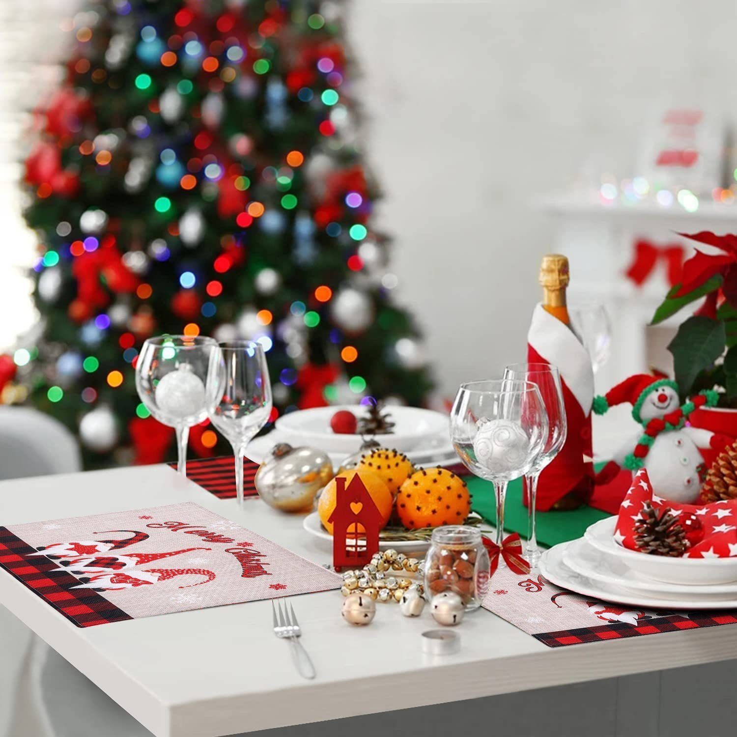 Platzset, Weihnachten Platzsets 4er Set für Zuhause Restaurant Speisetisch,  Vaxiuja