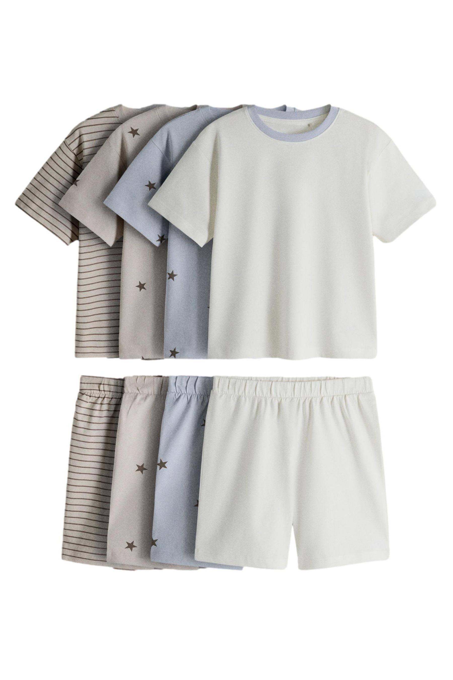 Pyjama The Set Schlafanzug mit T-Shirt + Shorts, 4er-Pack