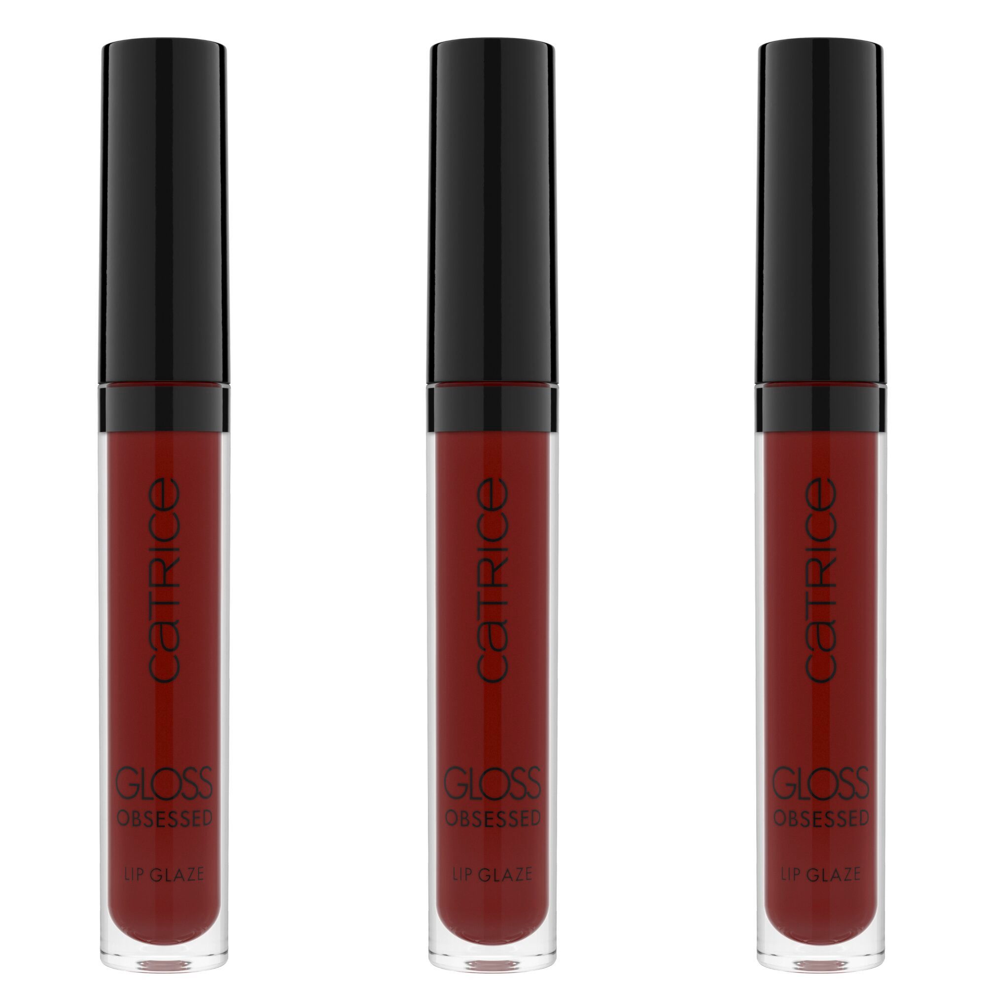 Catrice Lipgloss GLOSS OBSESSED LIP GLAZE, 3-tlg., angereichert mit Macadamia-Samenöl und Vitamin E, pflegt die Lippen