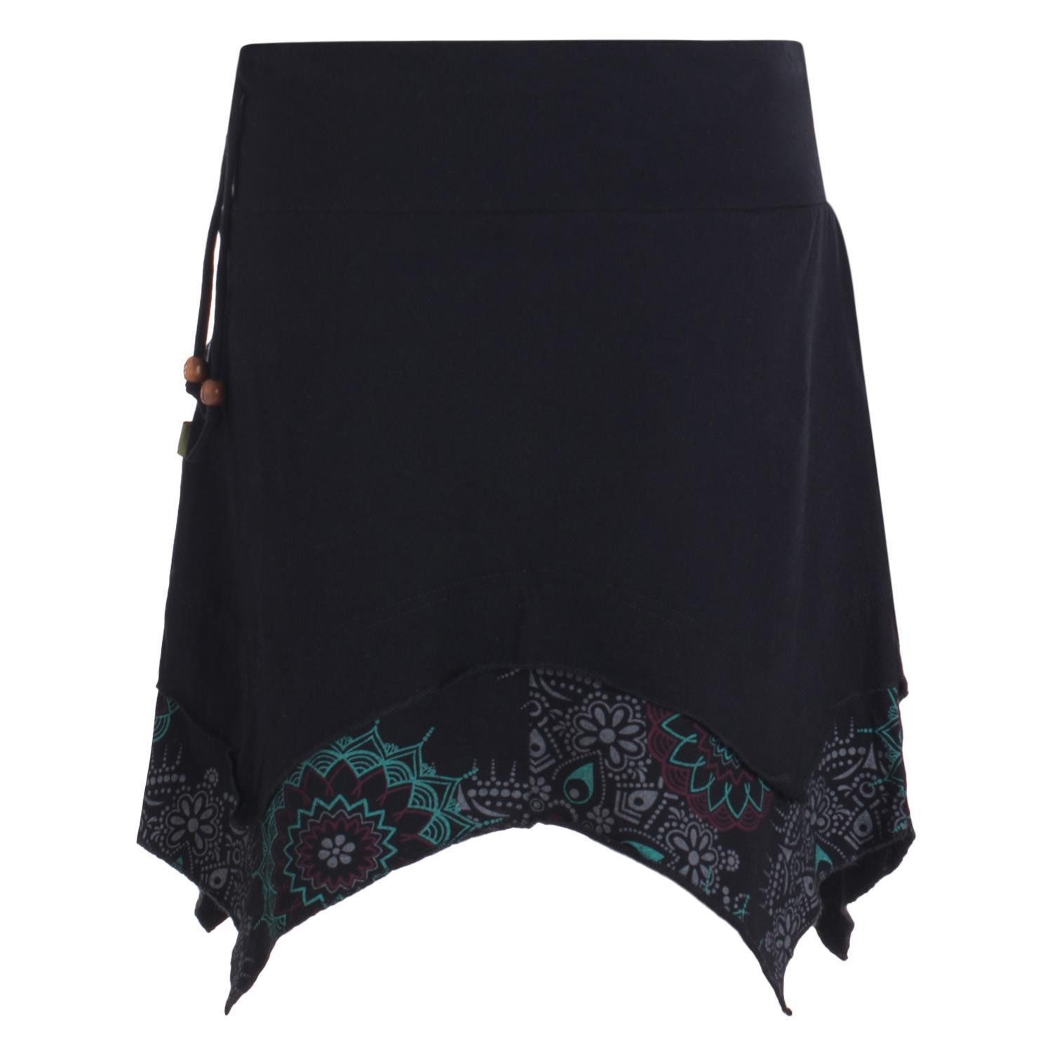 Vishes Minirock Asymmetrisch Rock Mandala und Blumen-Muster breiter Bund mi günstig online kaufen