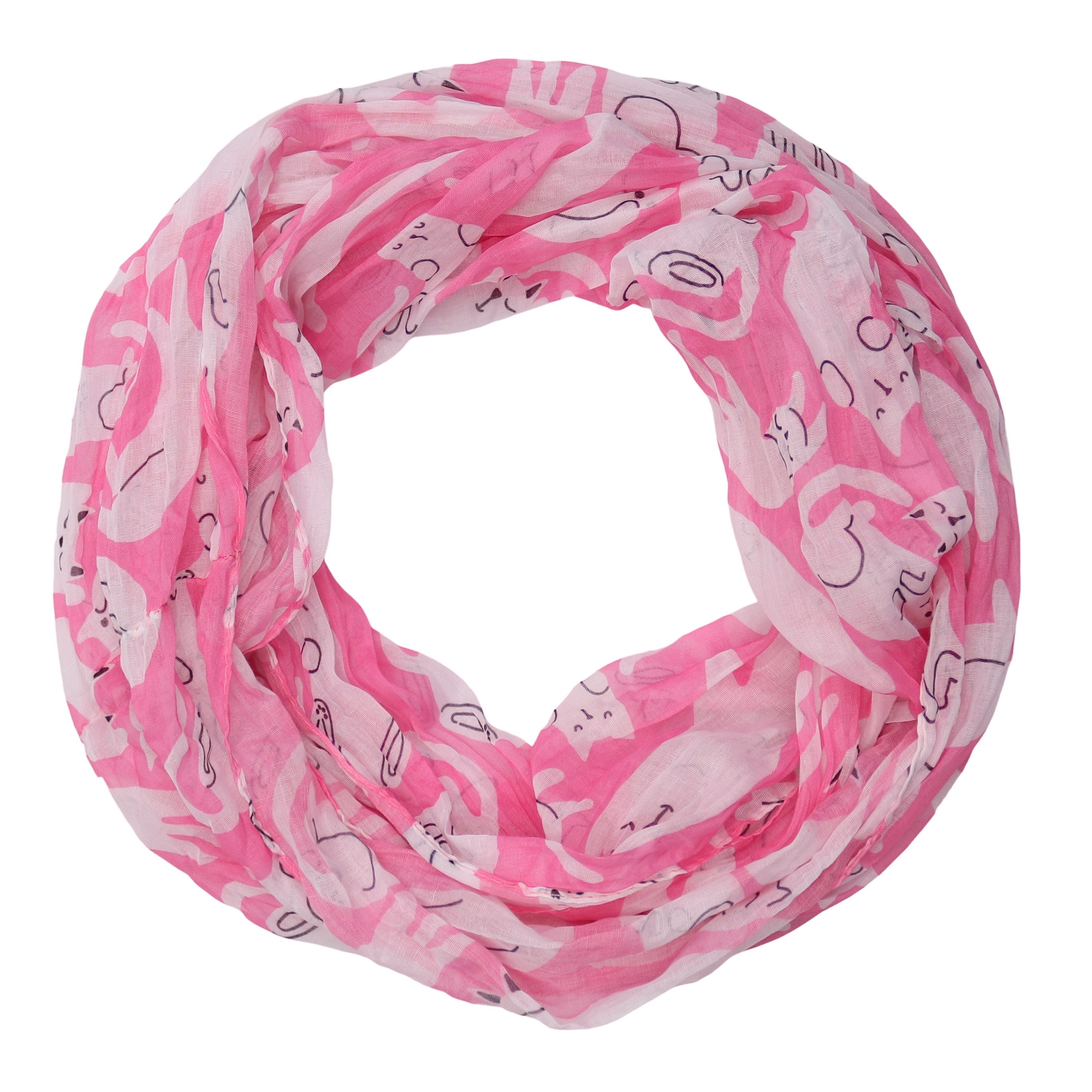 Loop Damen Schal mit Katze-Muster Weich Schlauchschal