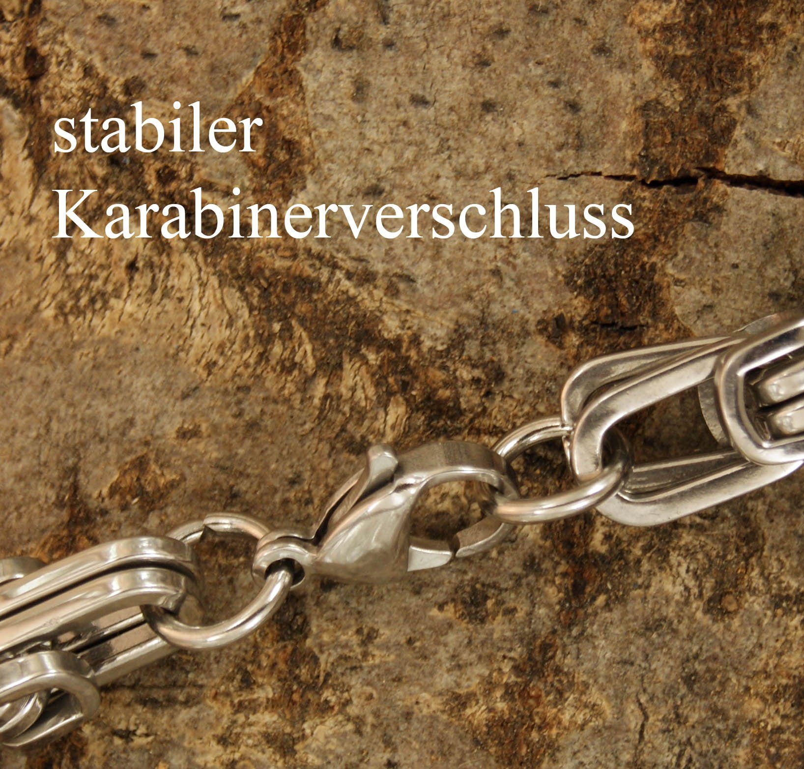 Kiss of Leather Königskette - cm Königskette, Edelstahl lang 55 mm 8,4mm eckige 8,4 dick, 70