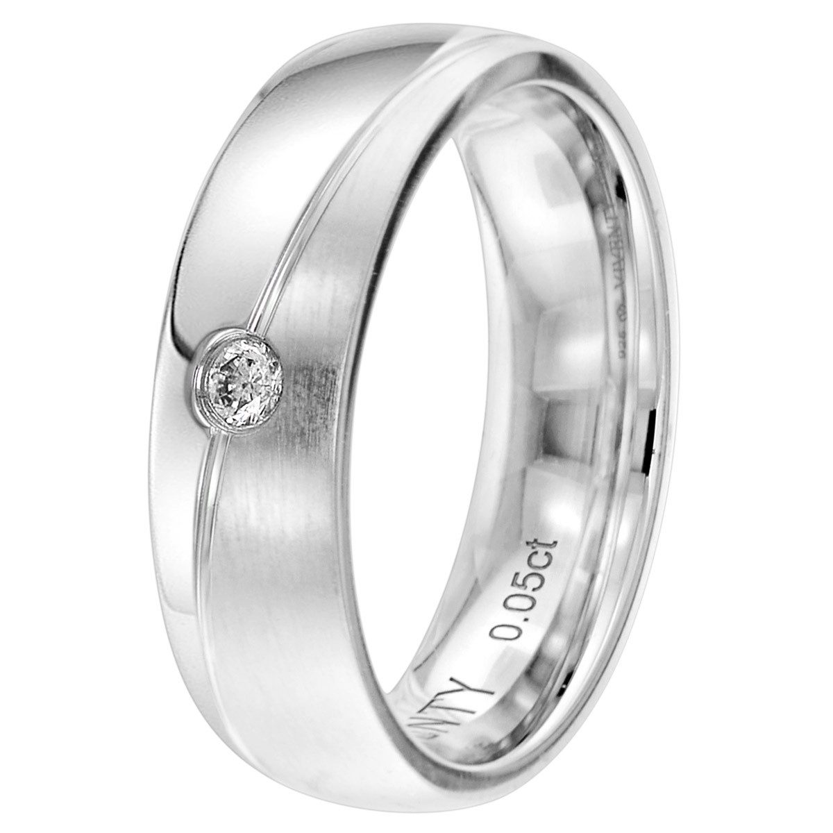 VIVENTY by Adler Silberring Damen-Silberring 925 mit Diamant Verlobungs