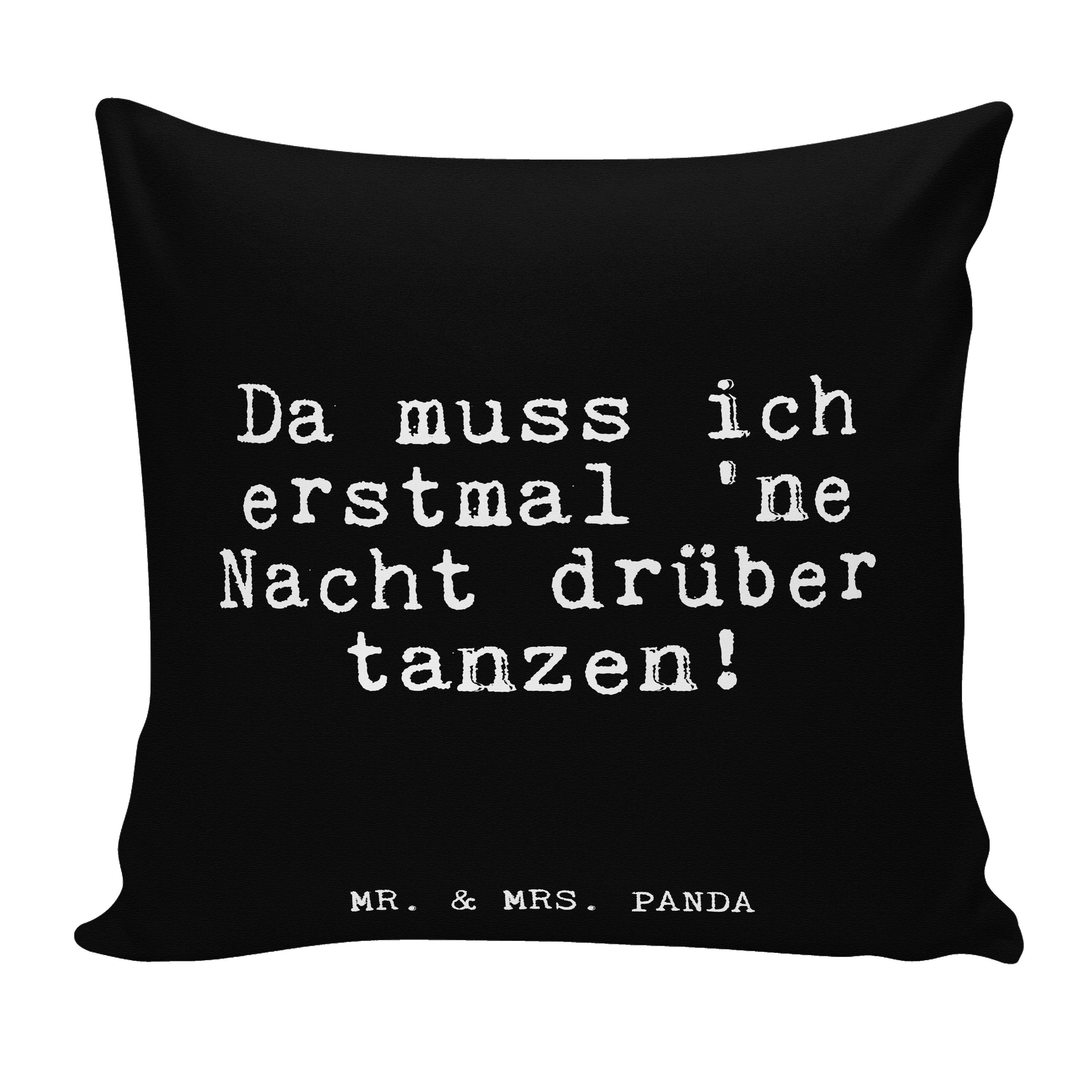 Mr. & Mrs. Panda Dekokissen Da muss ich erstmal... - Schwarz - Geschenk, Geschenk Freund, Party