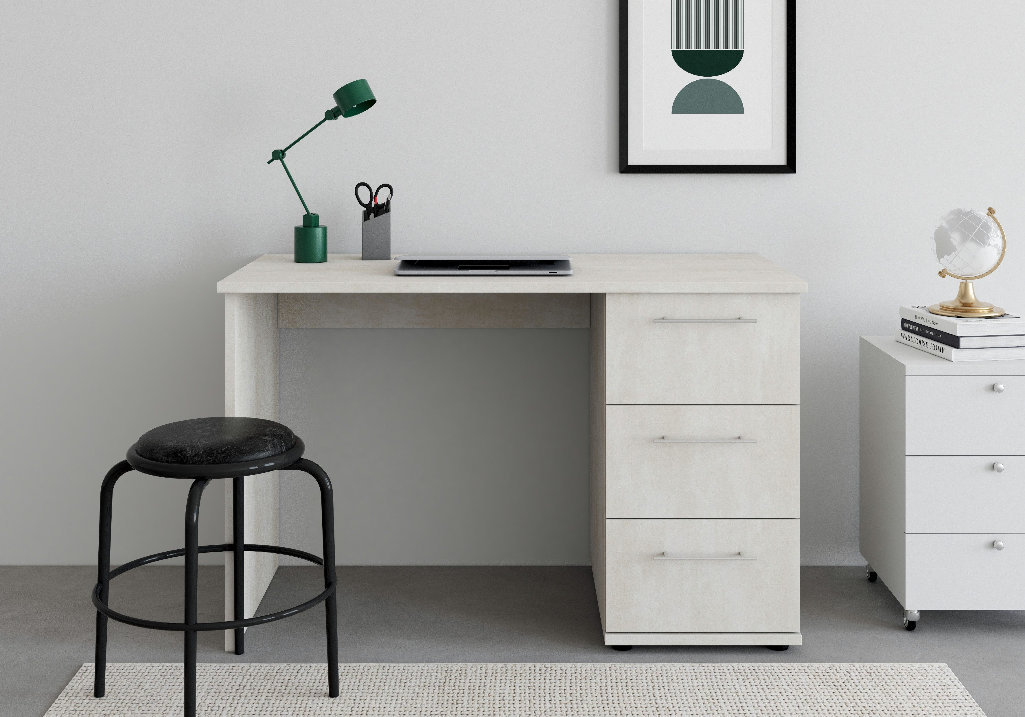 VOGL Мебельfabrik Schreibtisch Tobi, optional mit Tastaturauszug, mit 3 Schubkästen, Breite 115 cm, Made in Germany