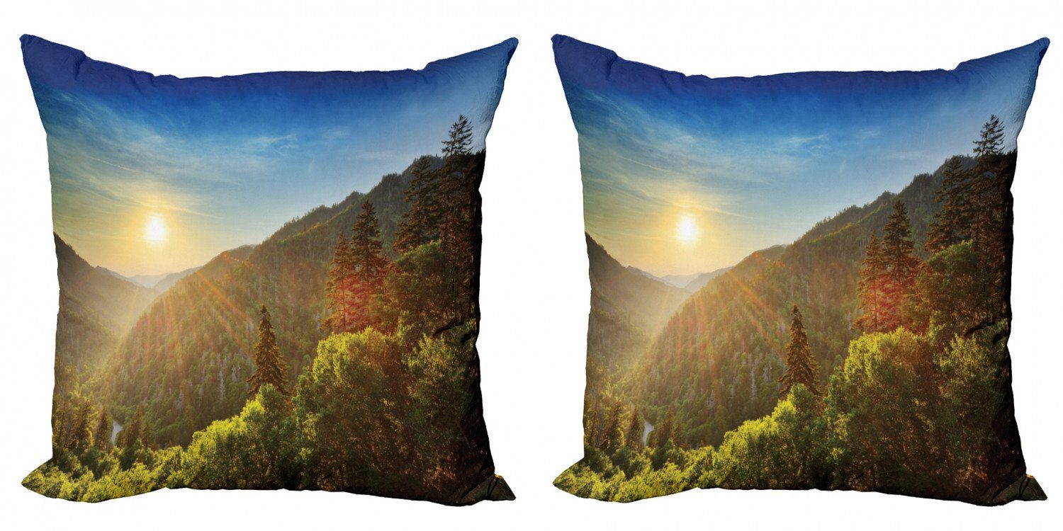 Kissenbezüge Modern Accent Doppelseitiger Digitaldruck, Abakuhaus (2 Stück), Appalachian Sonnenuntergang am neu entdeckten Gap