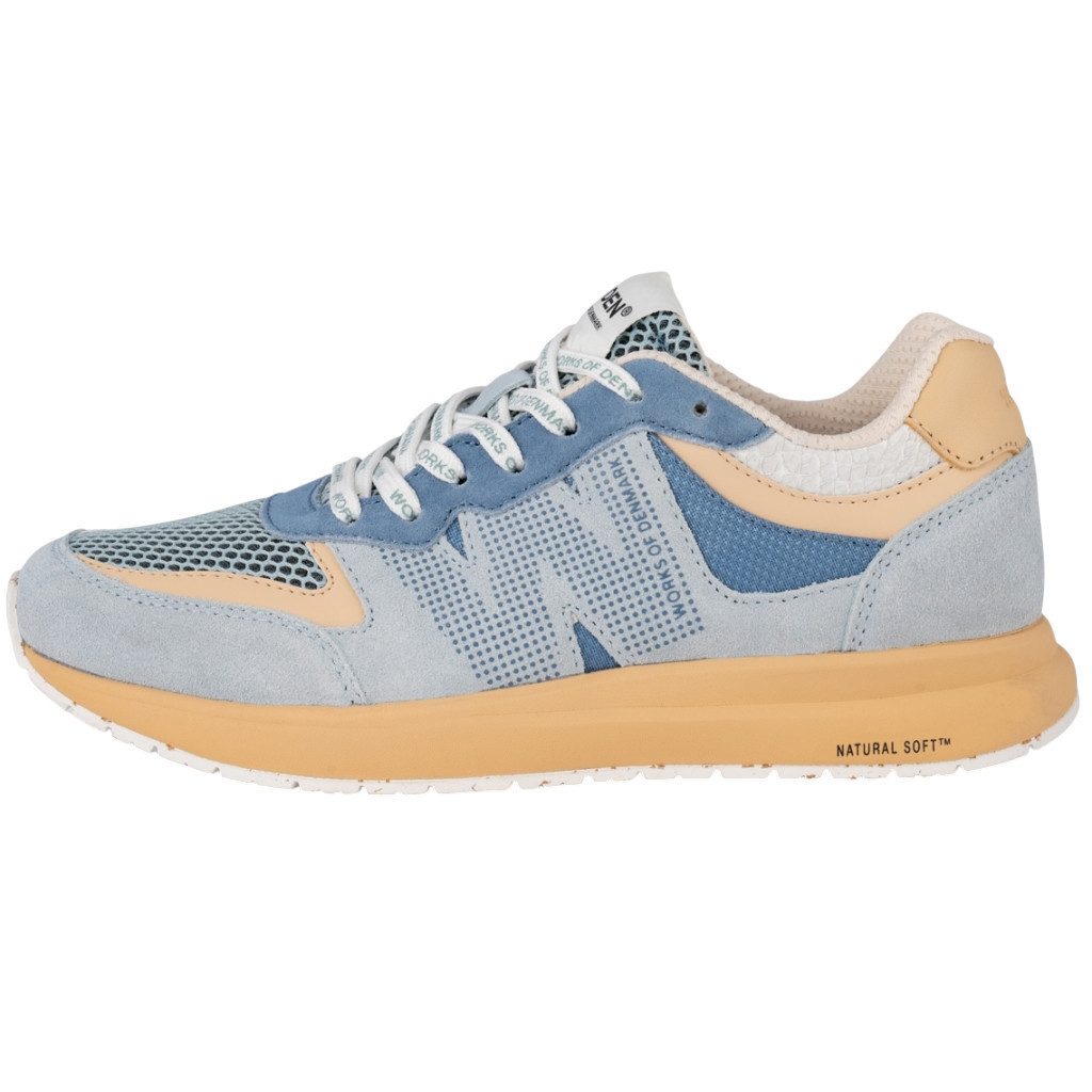 WODEN Rigmor Open Mesh (Veloursleder) hellblau/gelbraun Damen Sneaker