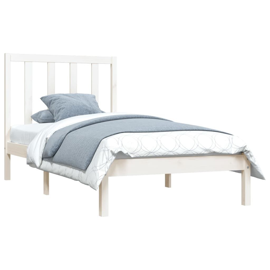 vidaXL Bett Massivholzbett Weiß Kiefer 100x200 günstig online kaufen
